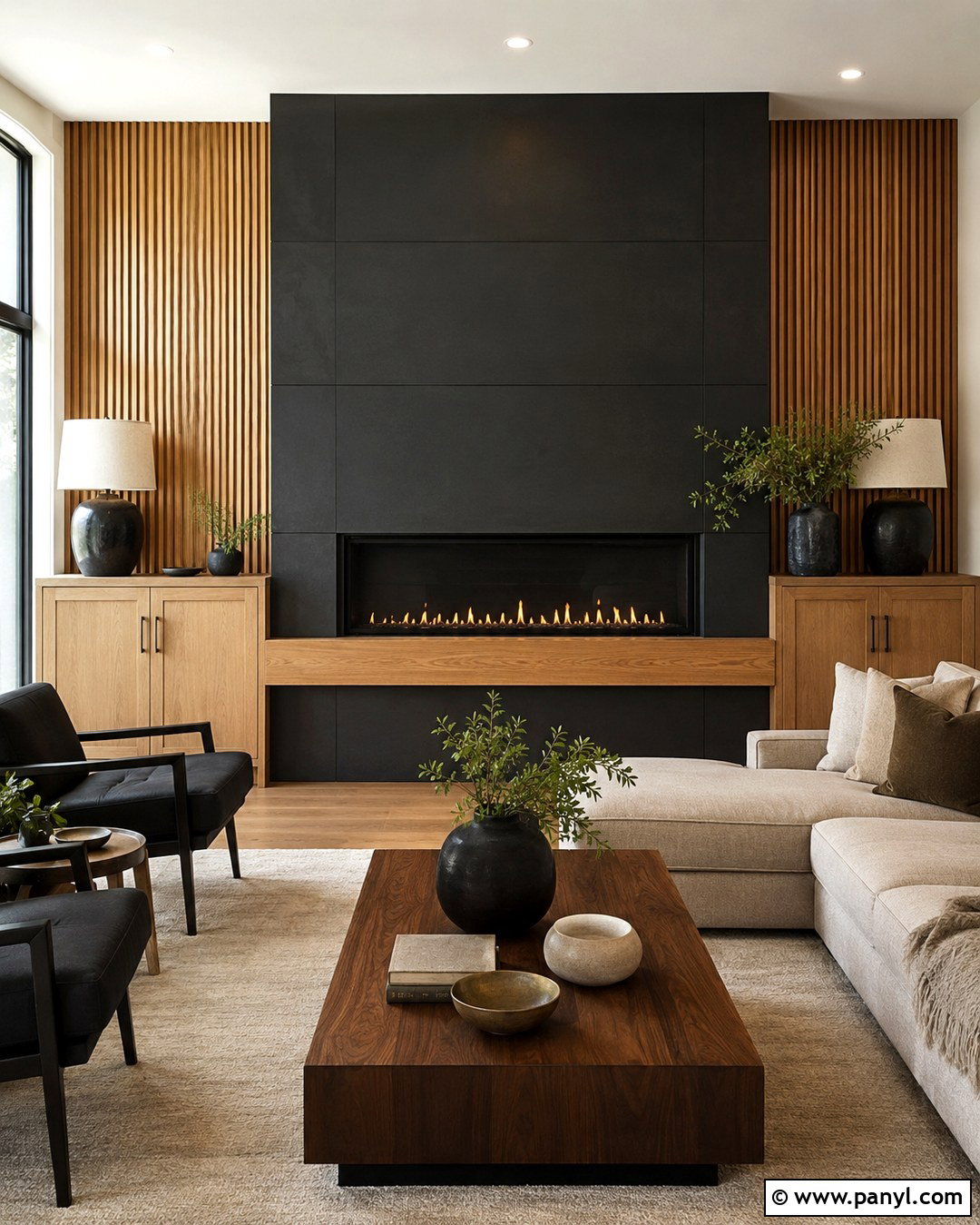 Black And Wood Fireplace Wall - 20 Black Accent Wall Living Room Fireplaces