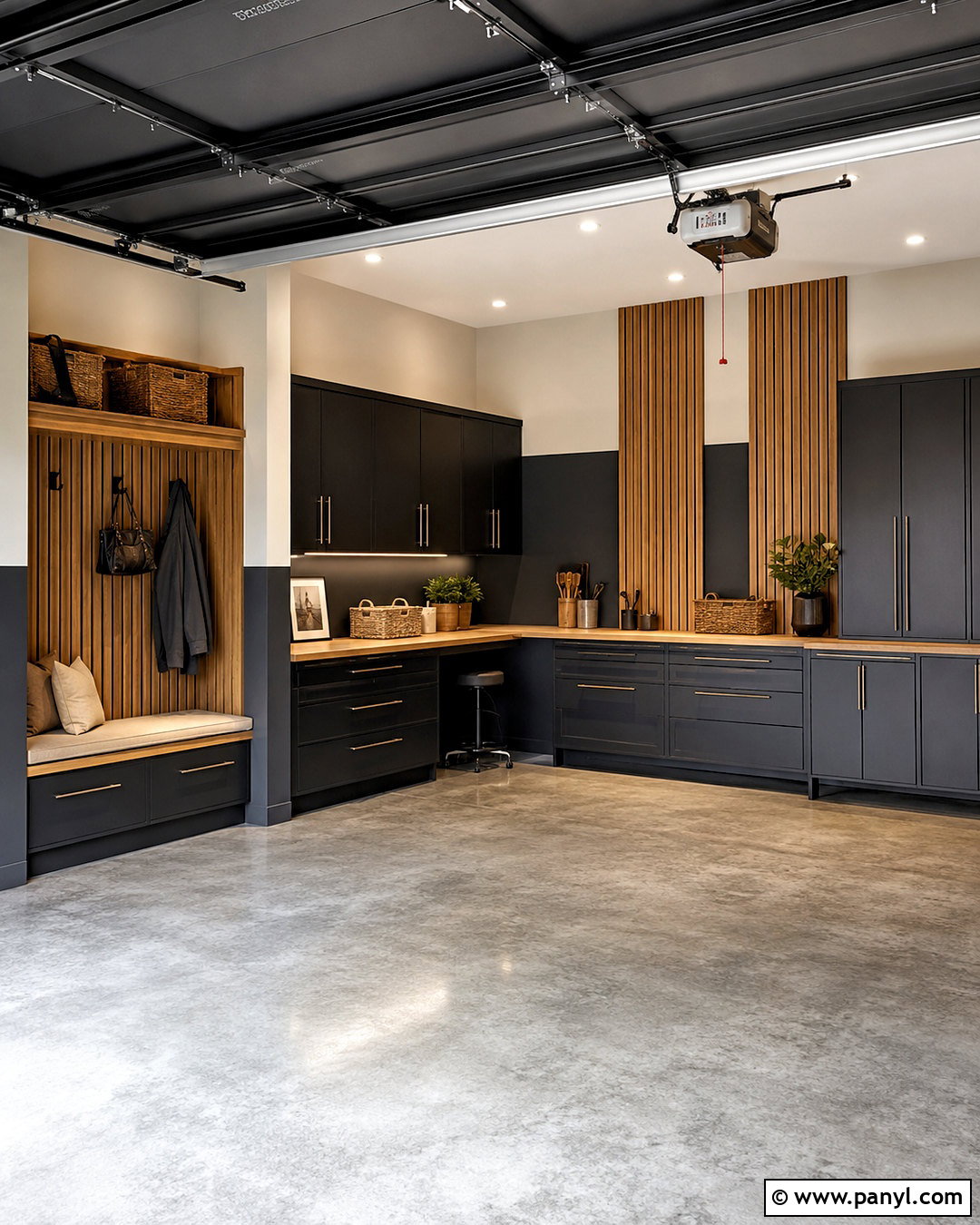 Black And Wood Garage Interior - 20 black garage interior ideas