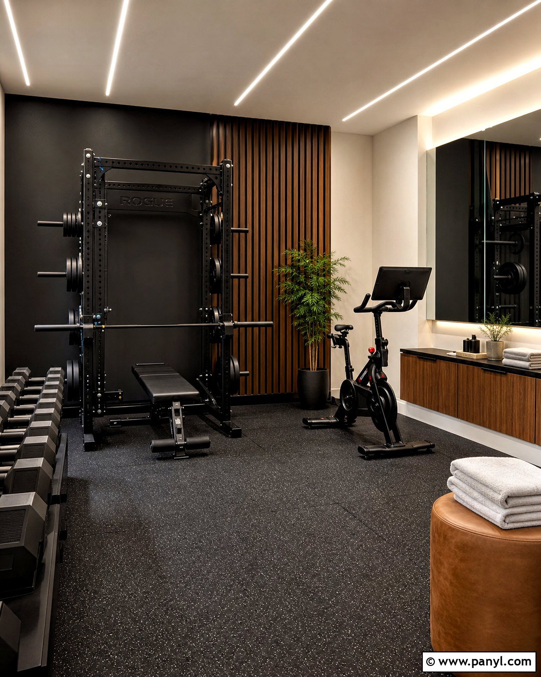 Black And Wood Gym Room - 20 house gym room ideas