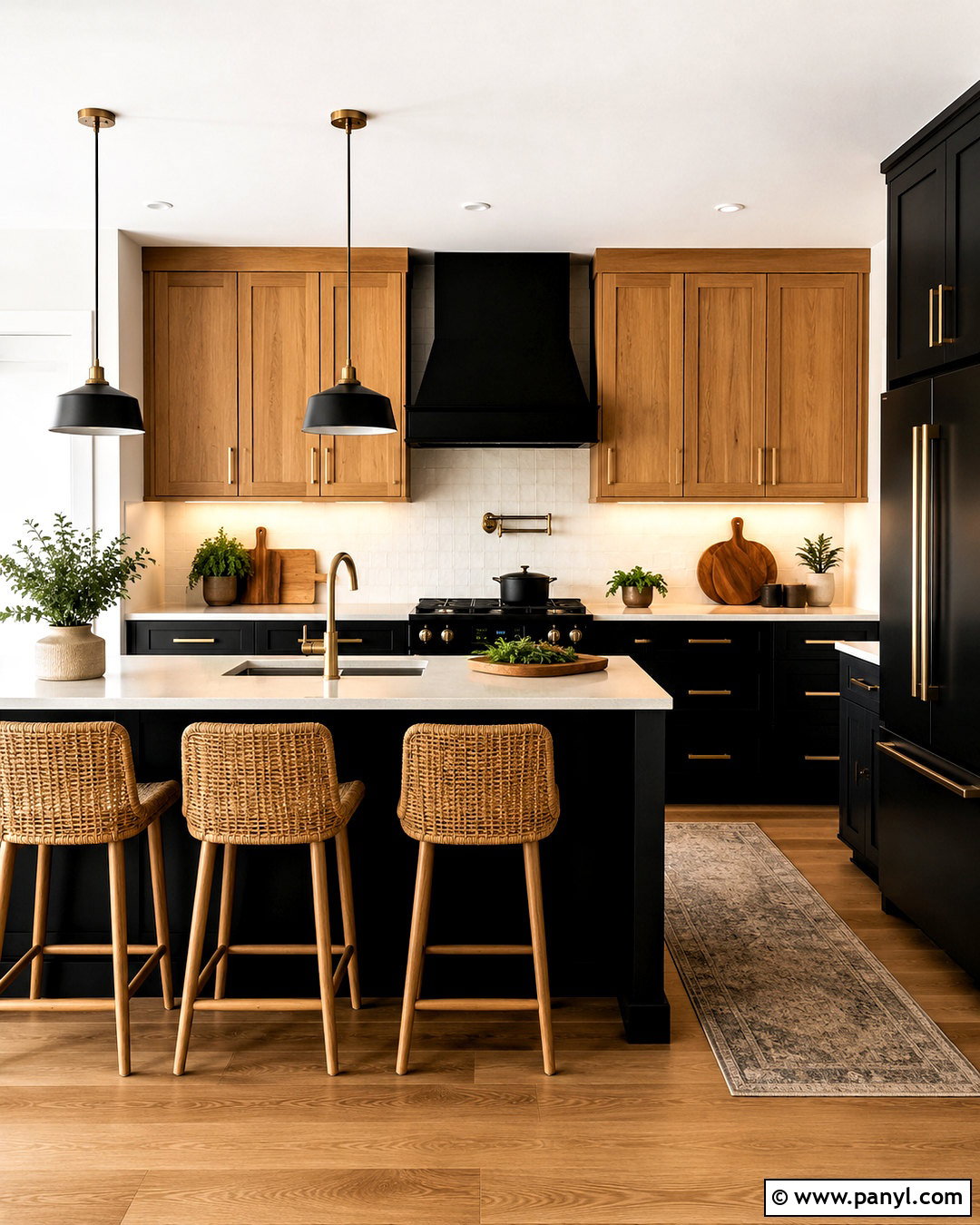 Black And Wood Kitchen - 20 cozy kitchen aesthetic ideas