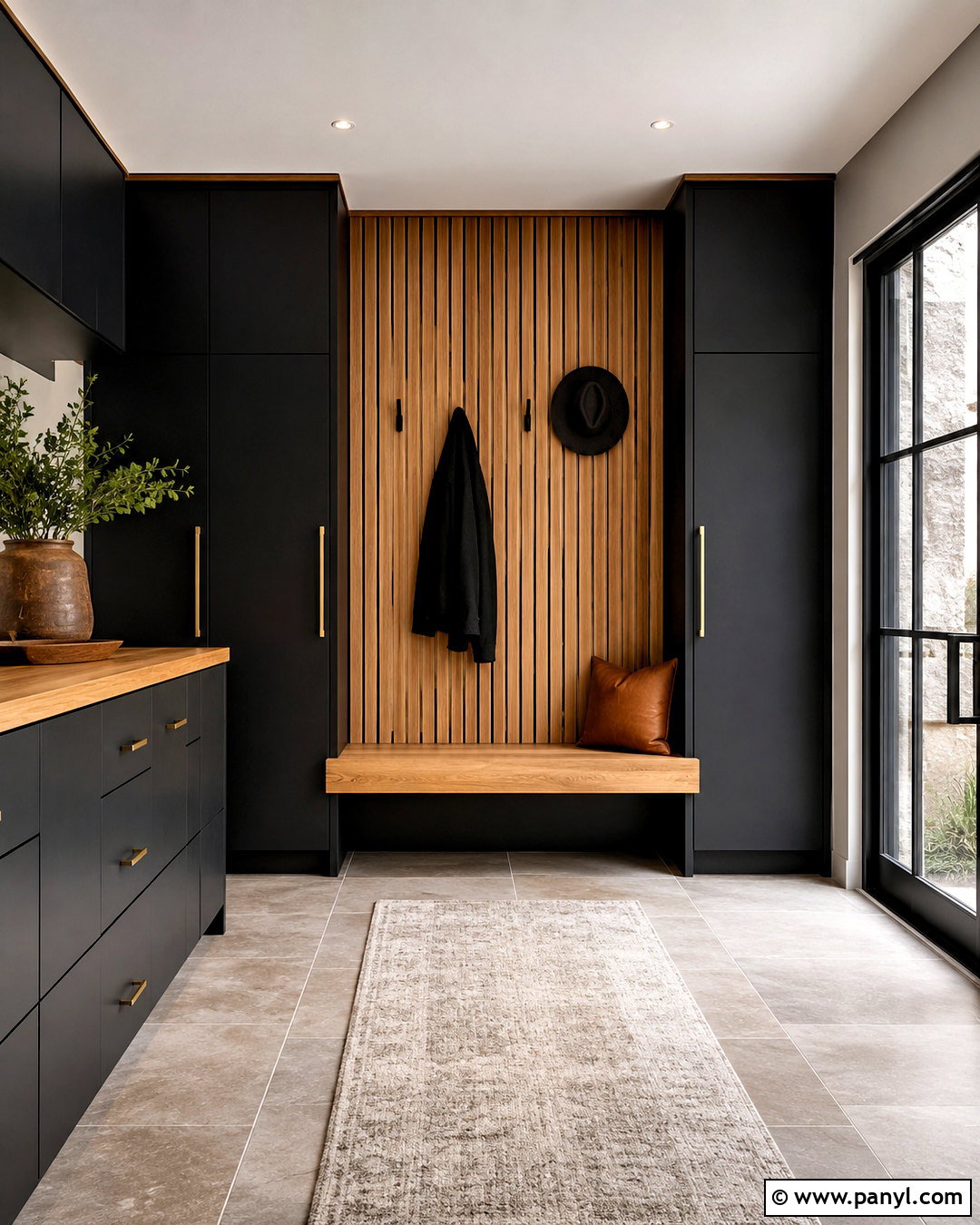 Black And Wood Mudroom - 20 moody mudroom ideas