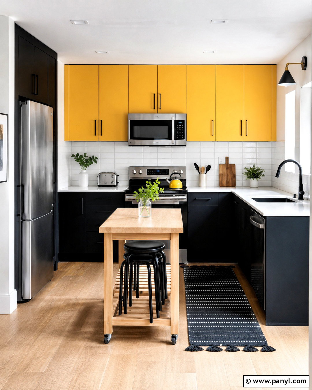 Black And Yellow Apartment Kitchen - 20 black and yellow kitchen ideas