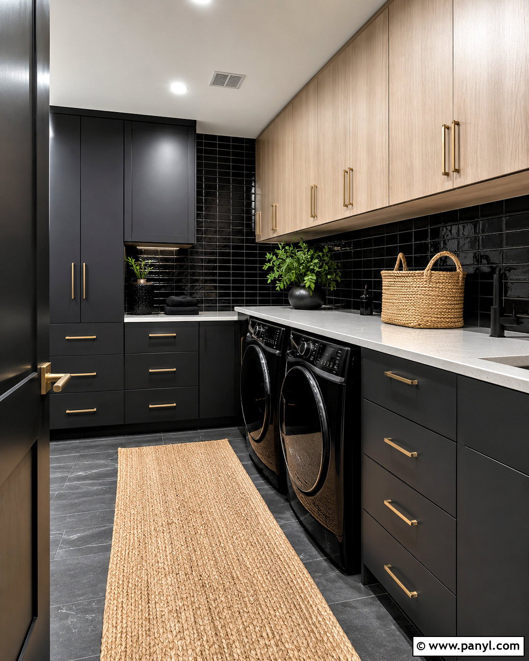 Black Appliance Laundry Room - 20 moody laundry room ideas