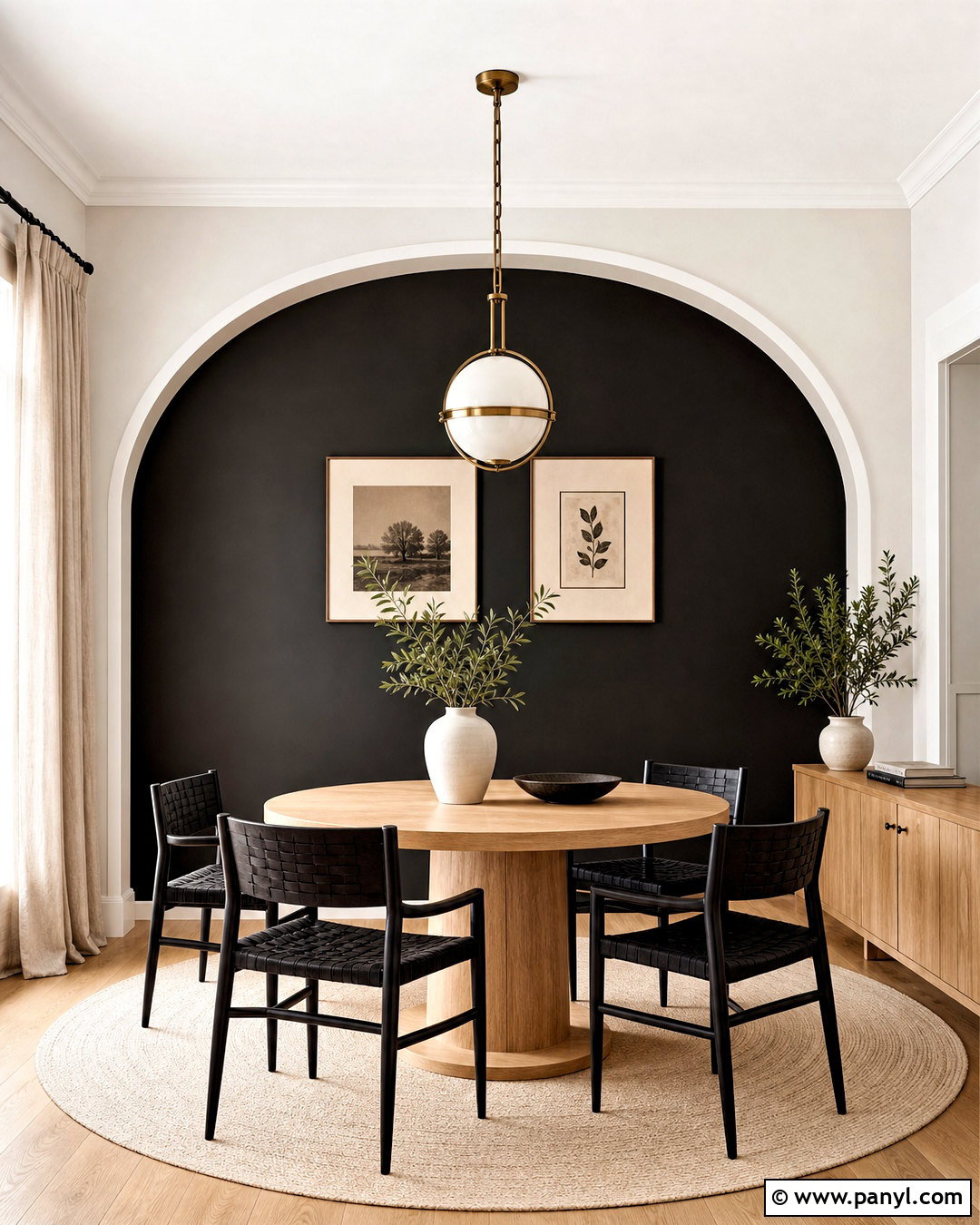 Black Arch Accent Wall Dining Room - 20 black accent wall dining room ideas