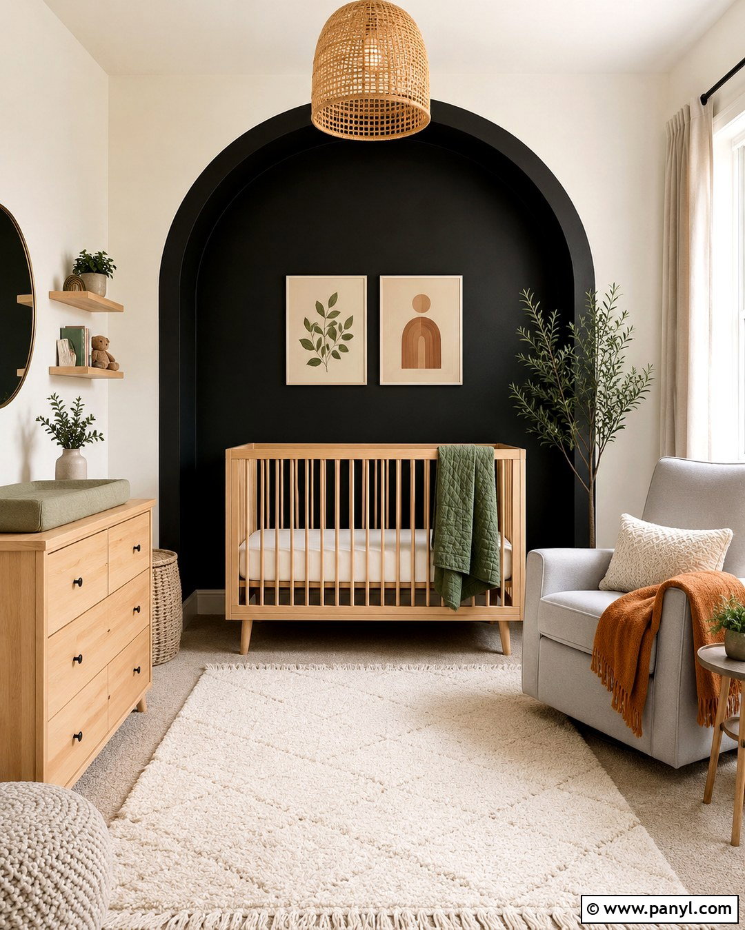 Black Arch Nursery Wall - 20 Black Nursery Wall Ideas