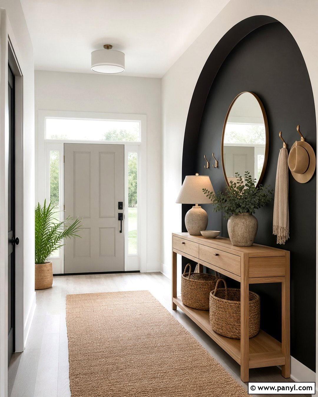 Black Arched Accent Wall Entryway - 20 Arched Painted Accent Wall Ideas