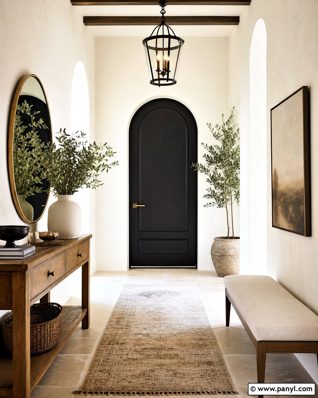 Black Arched Door Entryway - 20 black door interior design ideas