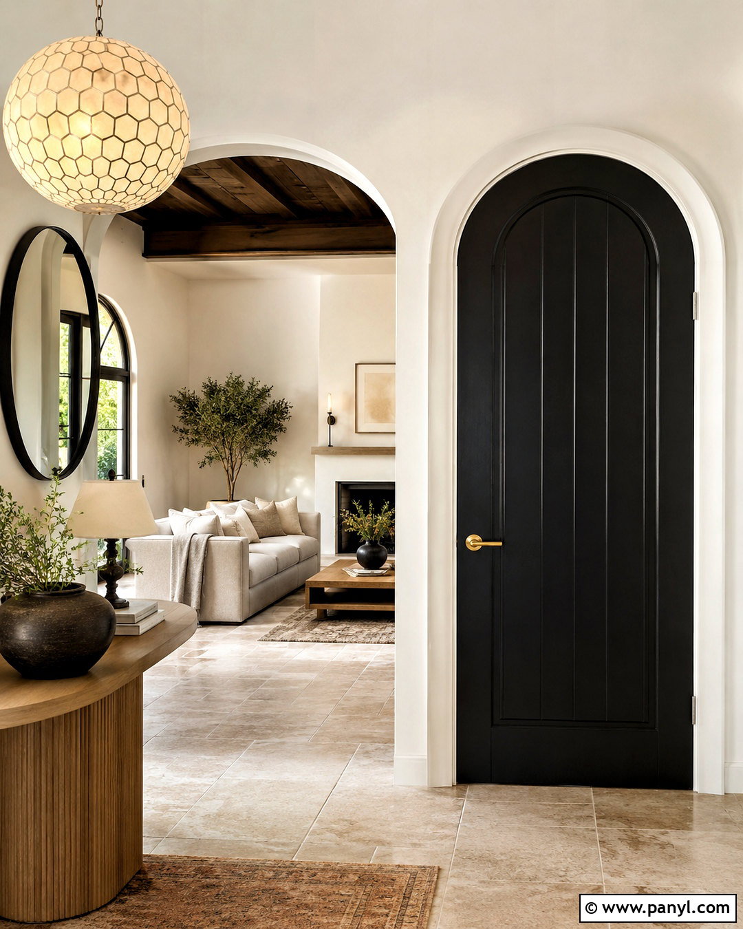 Black Arched Door With White Trim - 20 black interior doors with white trim ideas