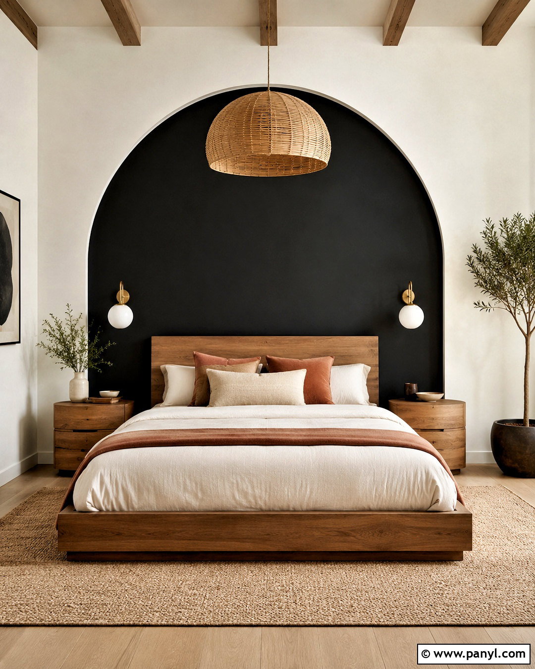 Black Arched Feature Wall - 40 Black Feature Wall Ideas