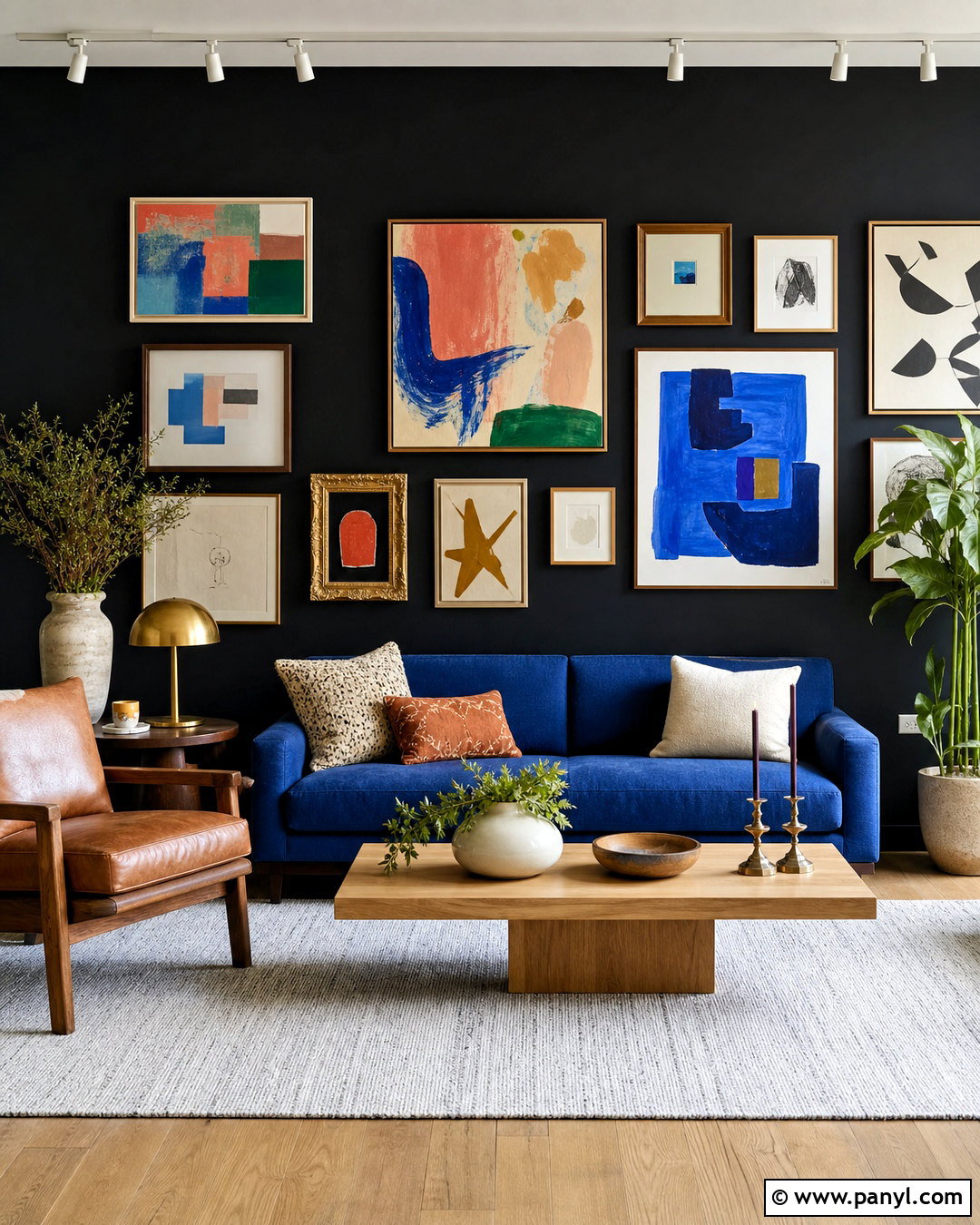 Black Art Display Wall - 20 black statement wall ideas