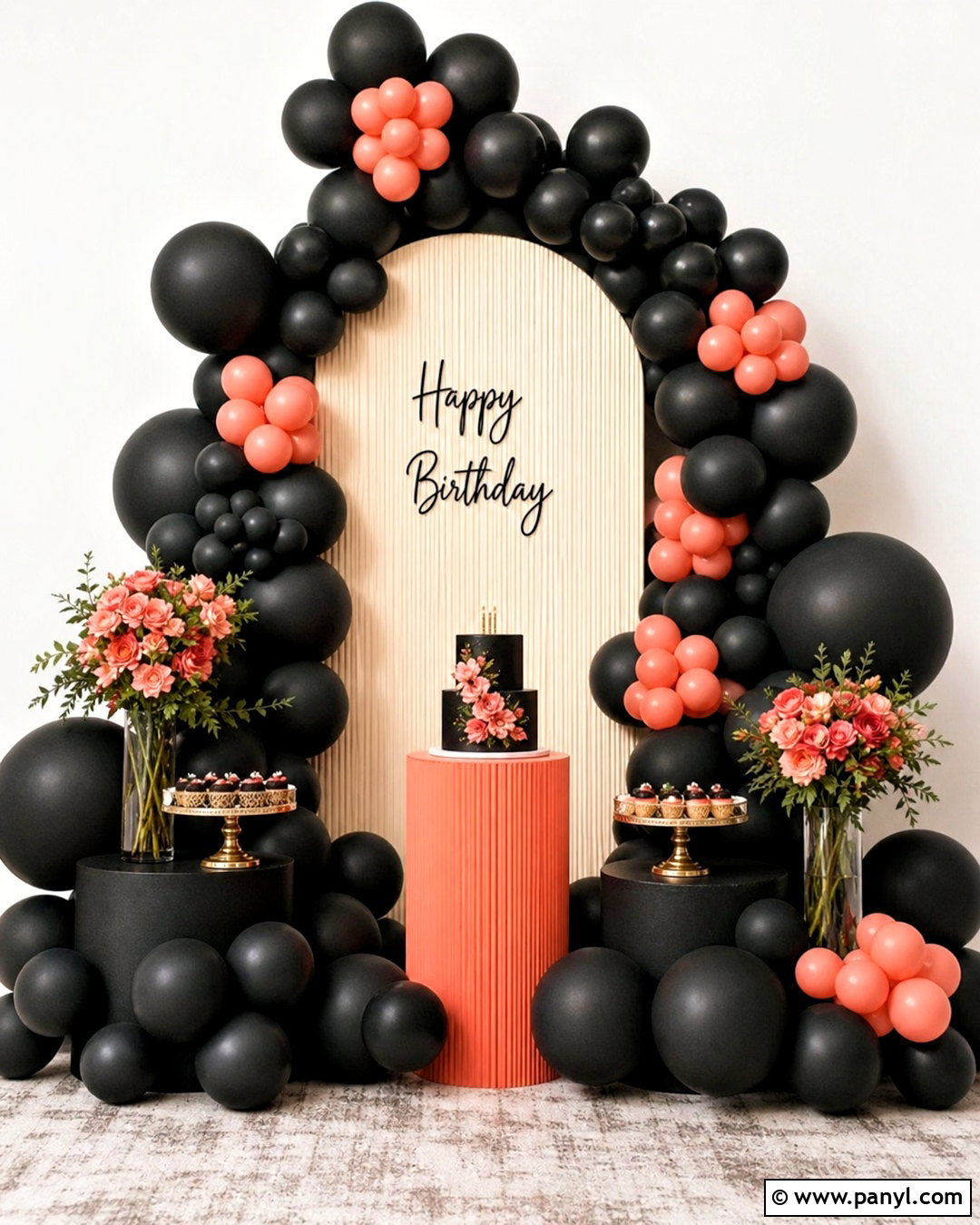 Black Balloon Wall For A Birthday - 20 black balloon wall ideas