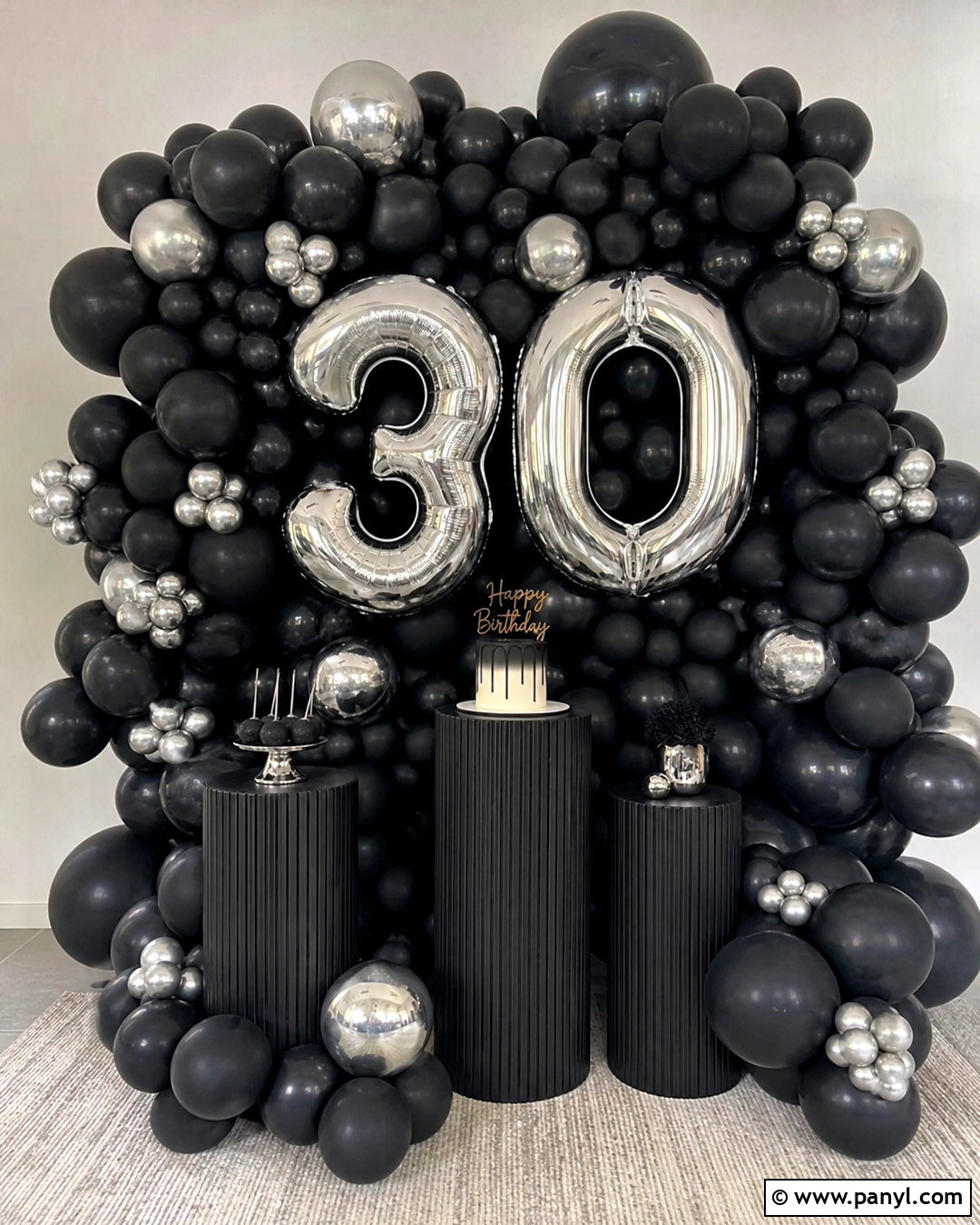 Black Balloon Wall With Numbers - 20 black balloon wall ideas