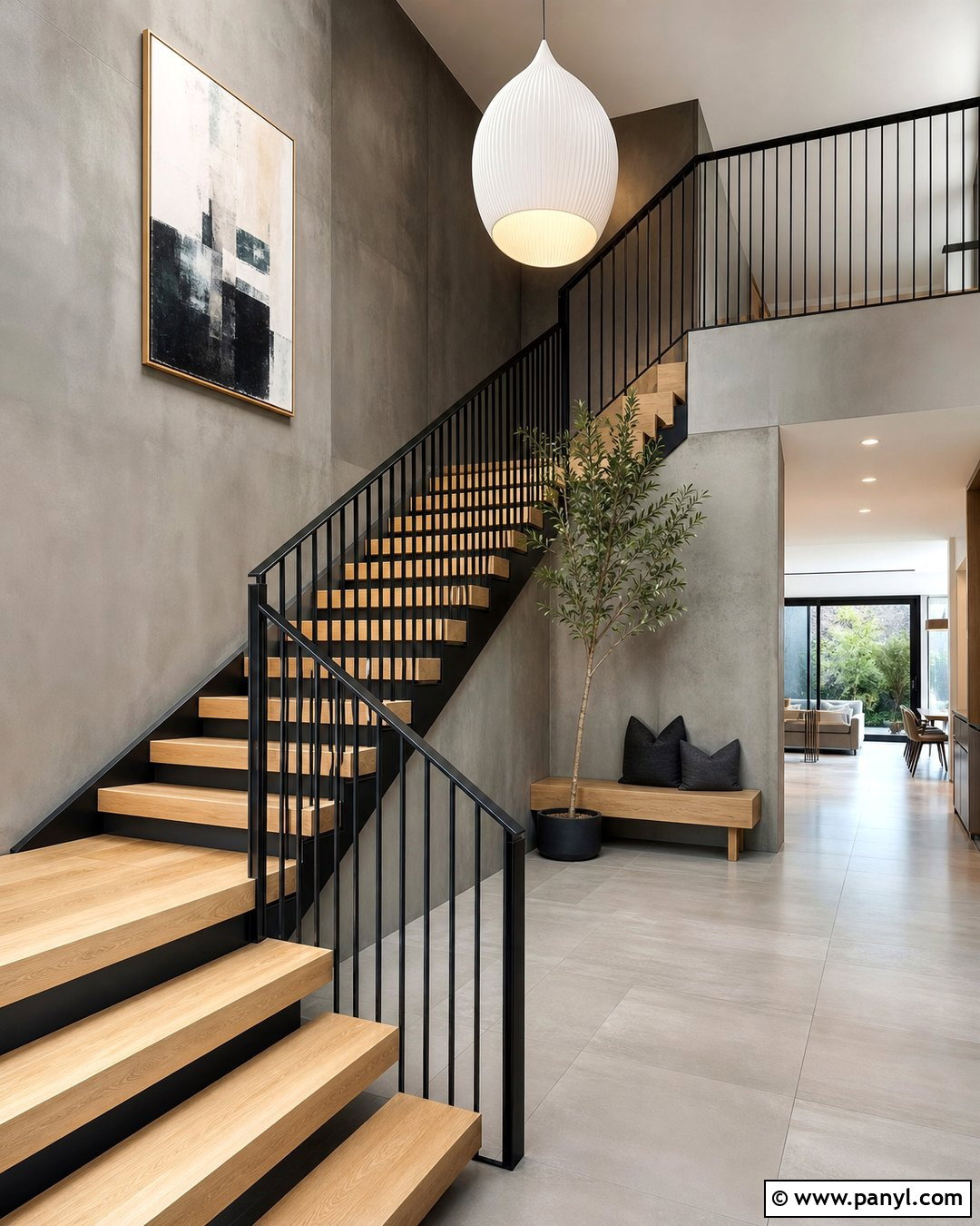 20 Black Banister Grey Walls Ideas for a Striking Stairway