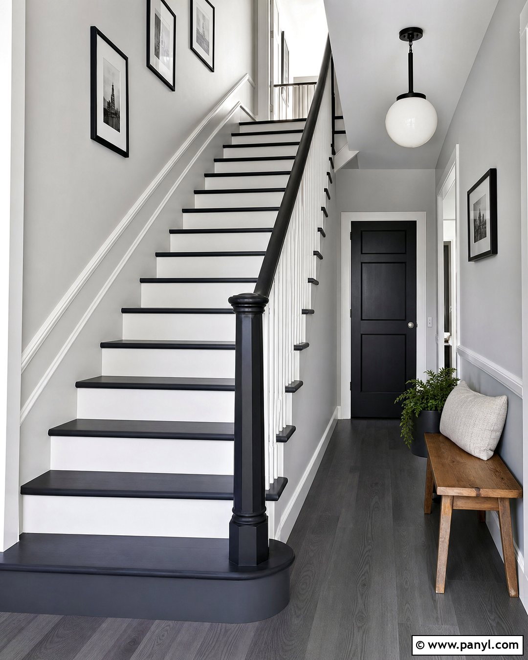 Black Banister With Grey Painted Stairs - 20 black banister grey walls