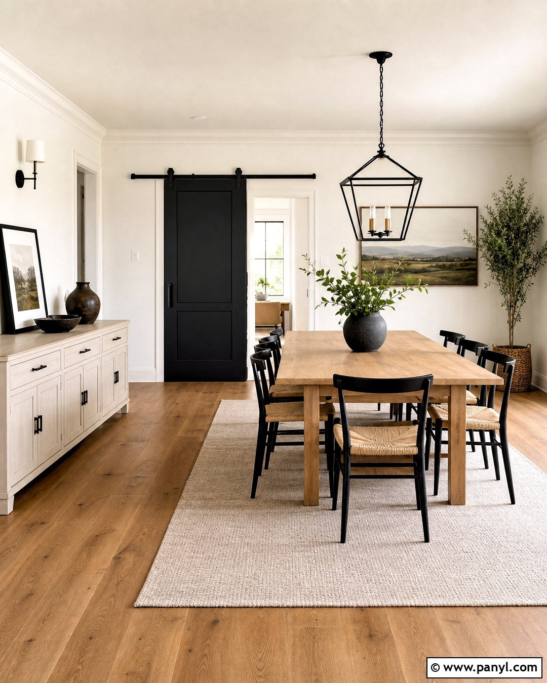 Black Barn Door Dining Room - 20 black door interior design ideas