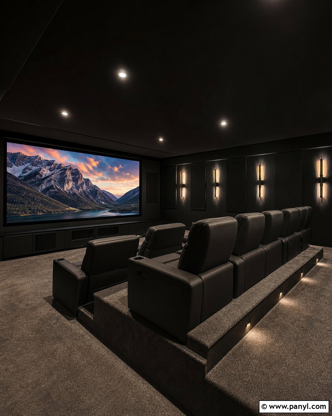 Black Basement Home Theater Walls - 30 Black Basement Walls