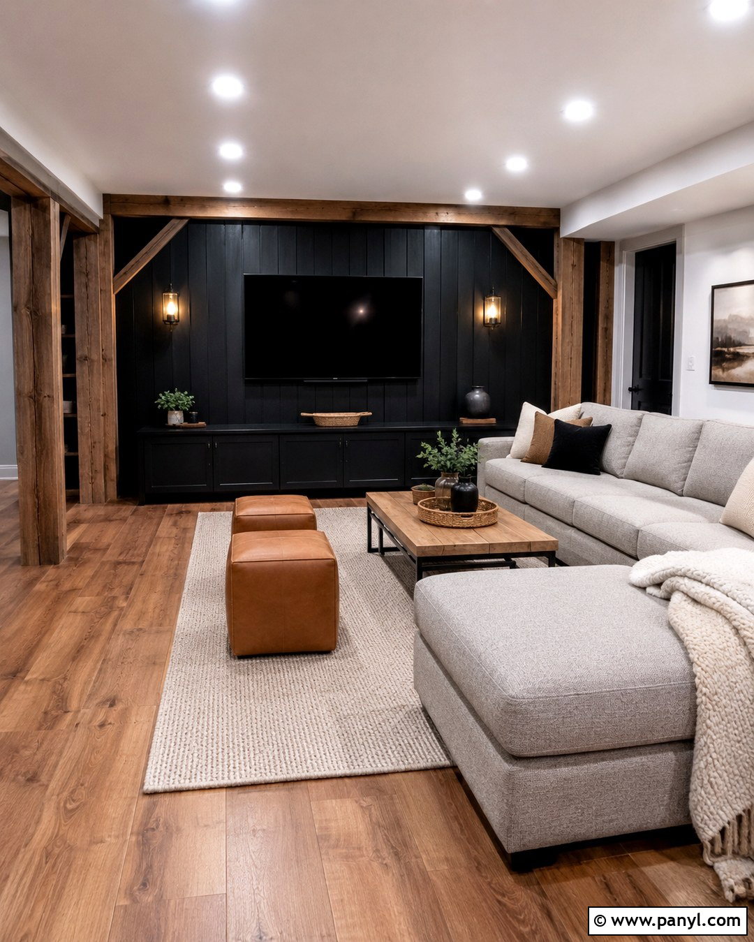 20 Black Accent Wall With Wood Trim Ideas: Warm, Modern Looks
