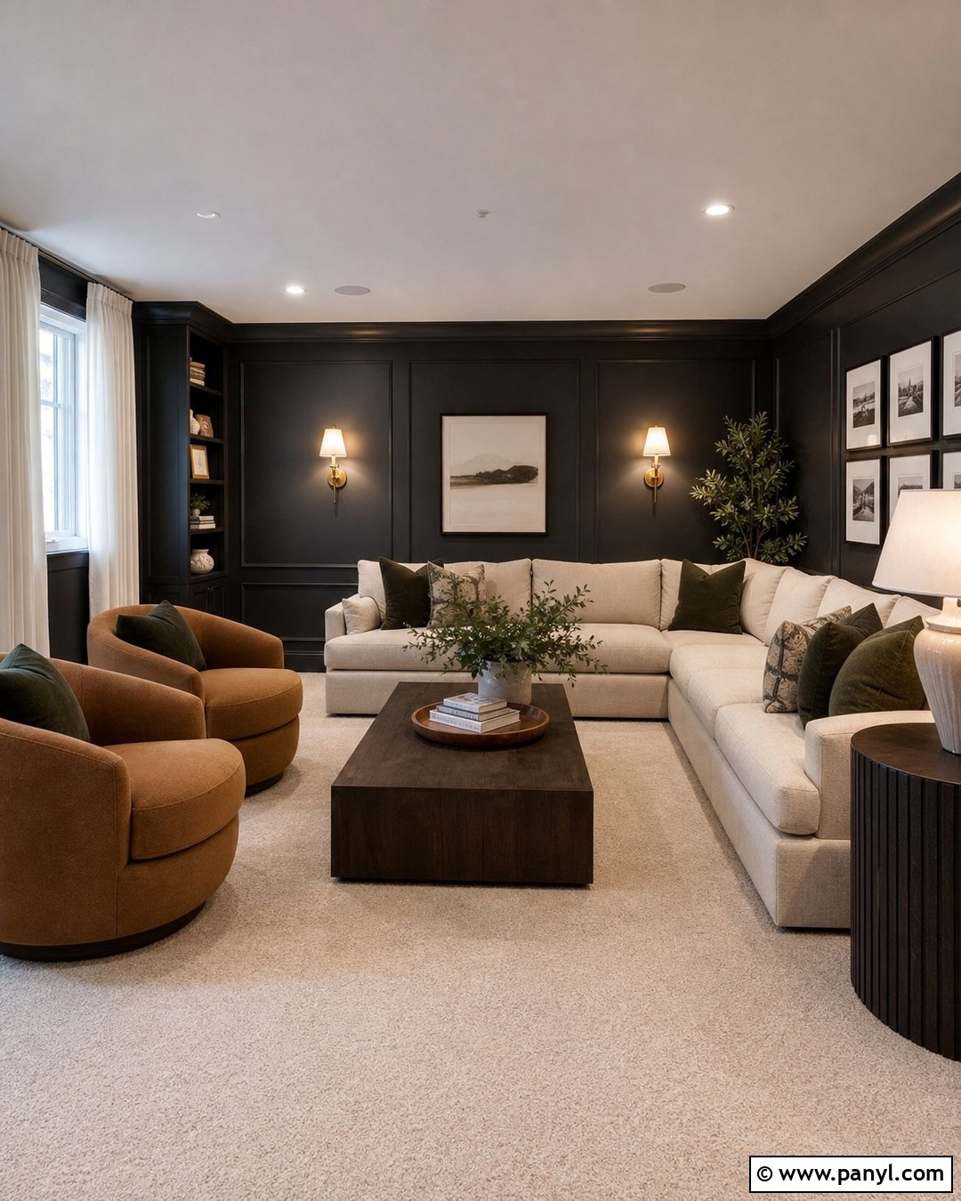 Black Basement Walls With Beige Carpet - 30 Black Basement Walls