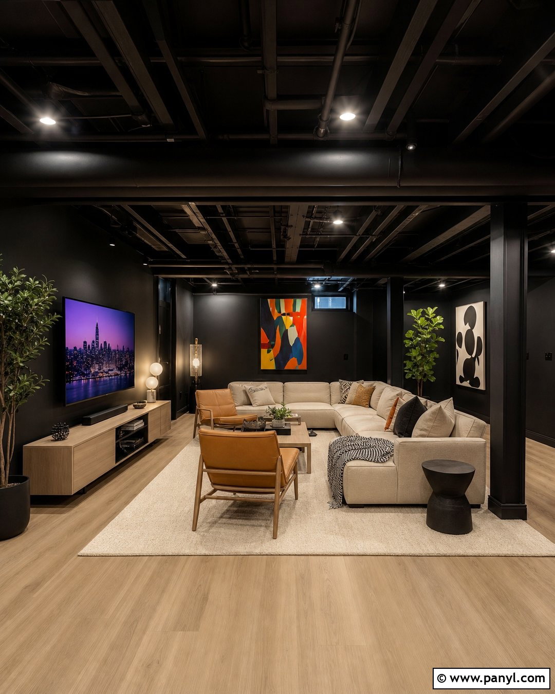 Black Basement Walls With Black Ceiling - 30 Black Basement Walls