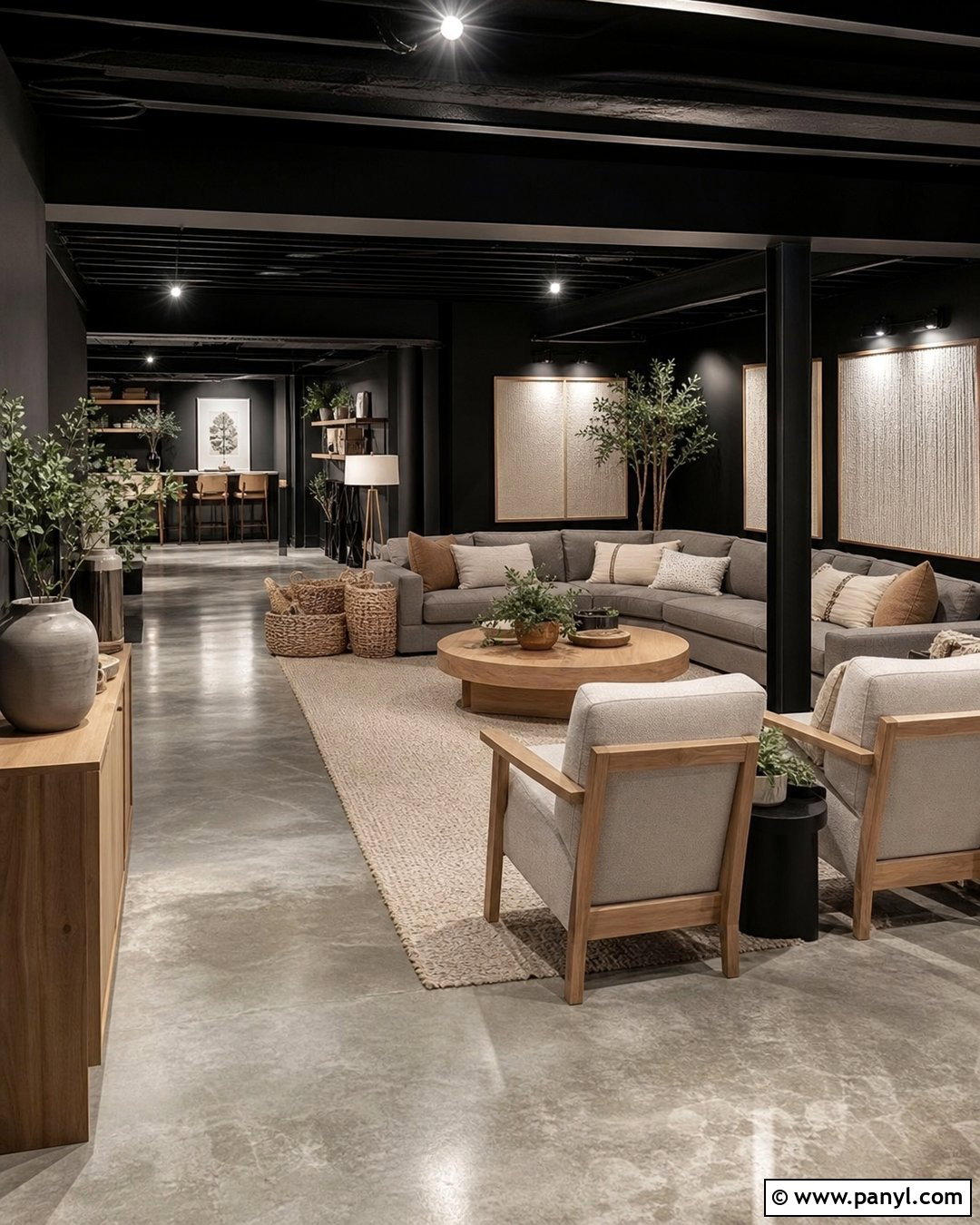 Black Basement Walls With Concrete Floor - 30 Black Basement Walls