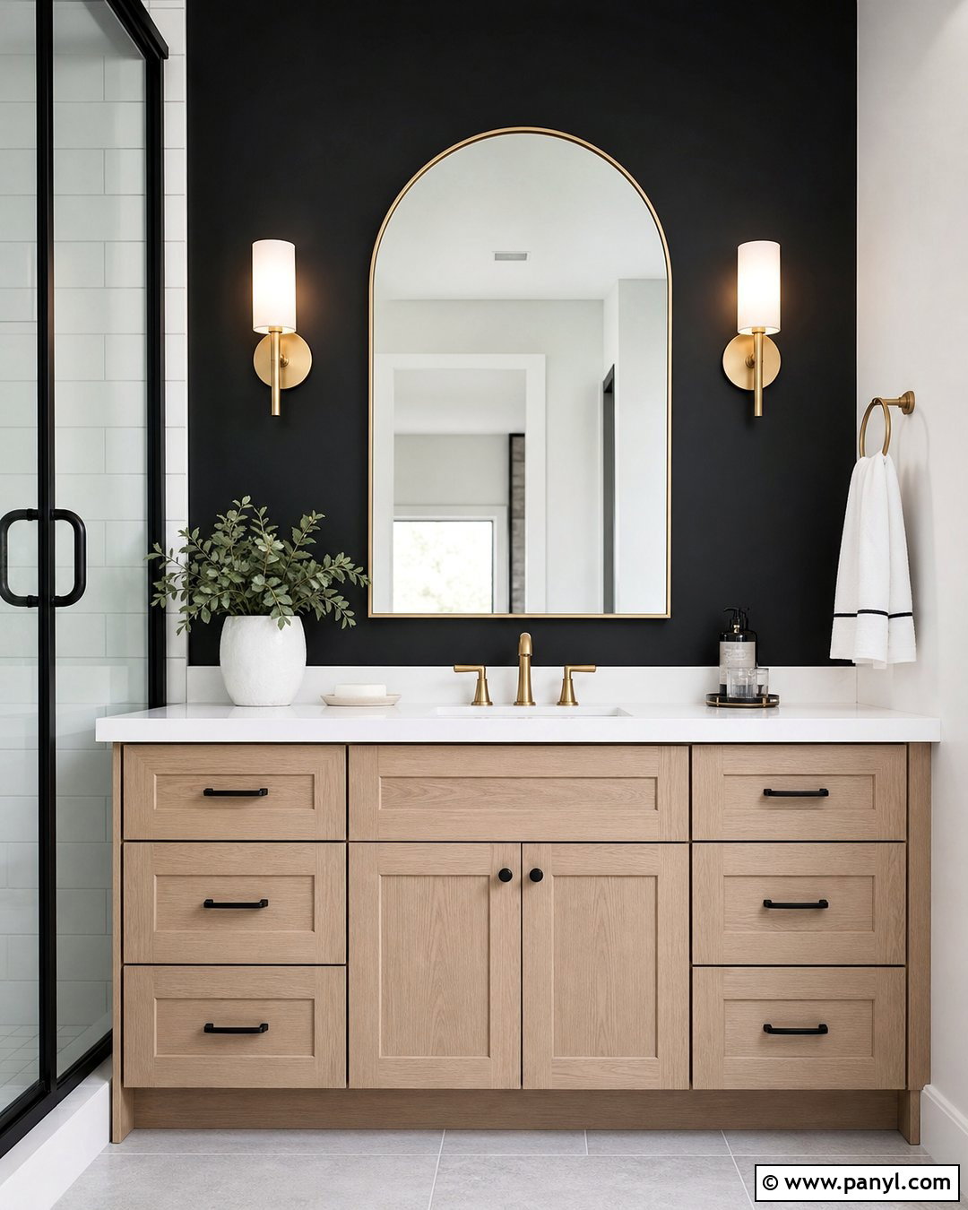 Black Bathroom Vanity Wall - 20 Painting One Wall Black Ideas