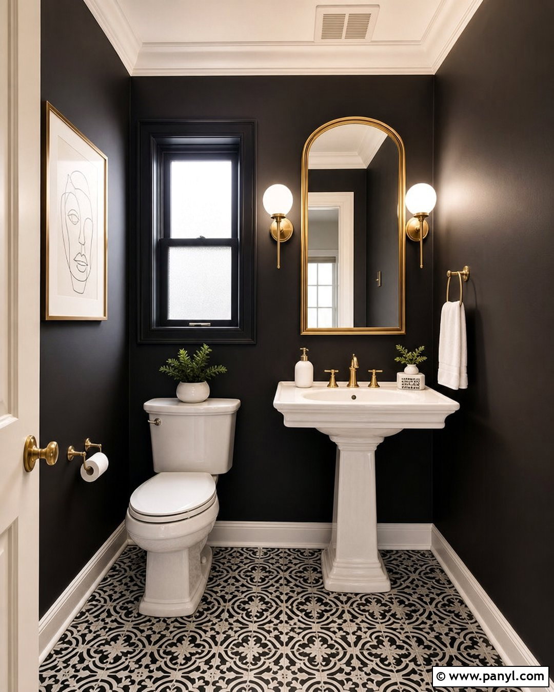 Black Bathroom Walls - 25 Painted Walls Bathroom Ideas