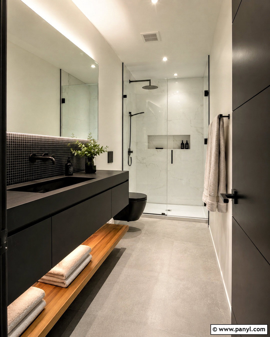 Black Bathroom With Floating Sink - 20 modern black bathroom ideas