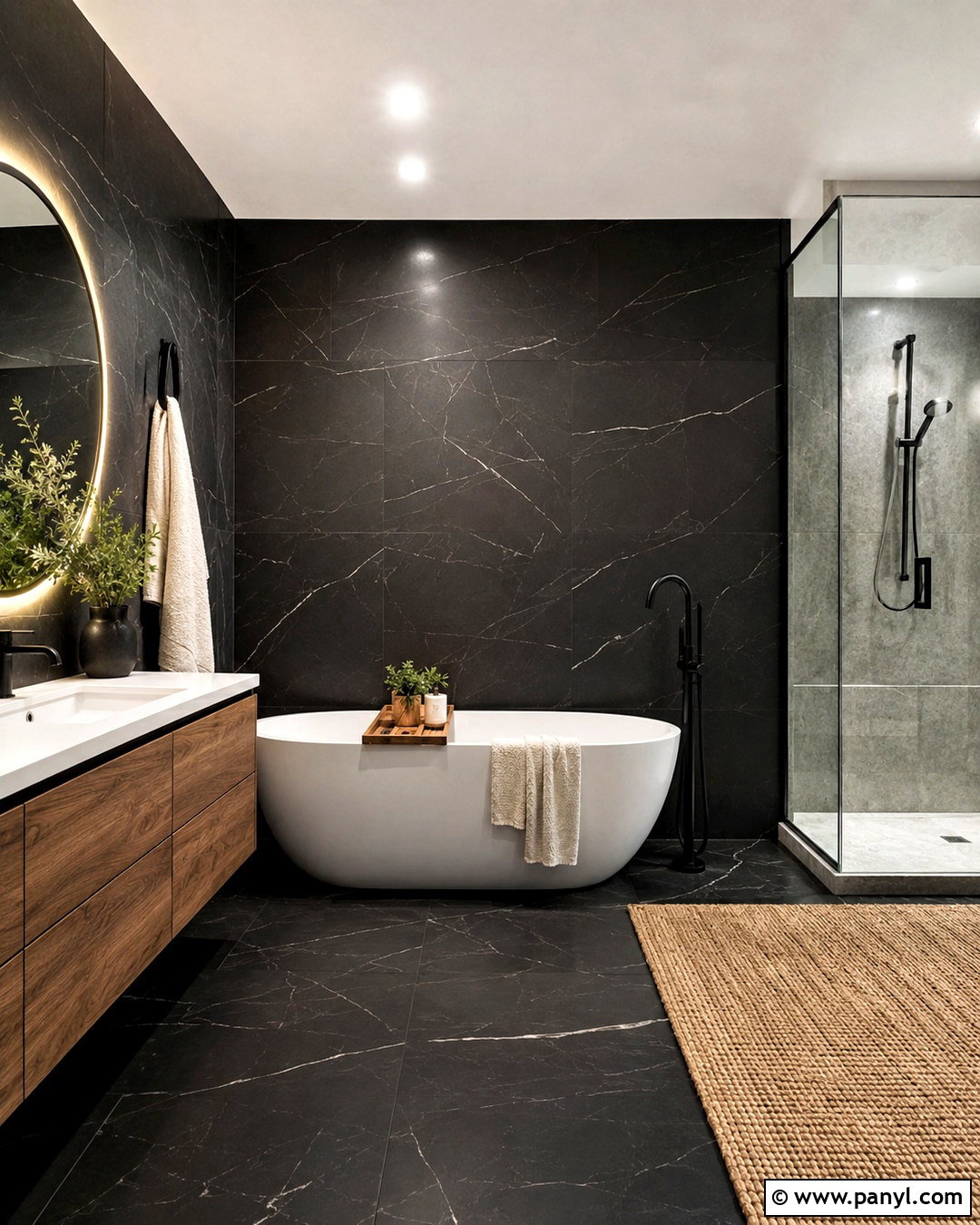 Black Bathroom With Freestanding Tub - 20 modern black bathroom ideas