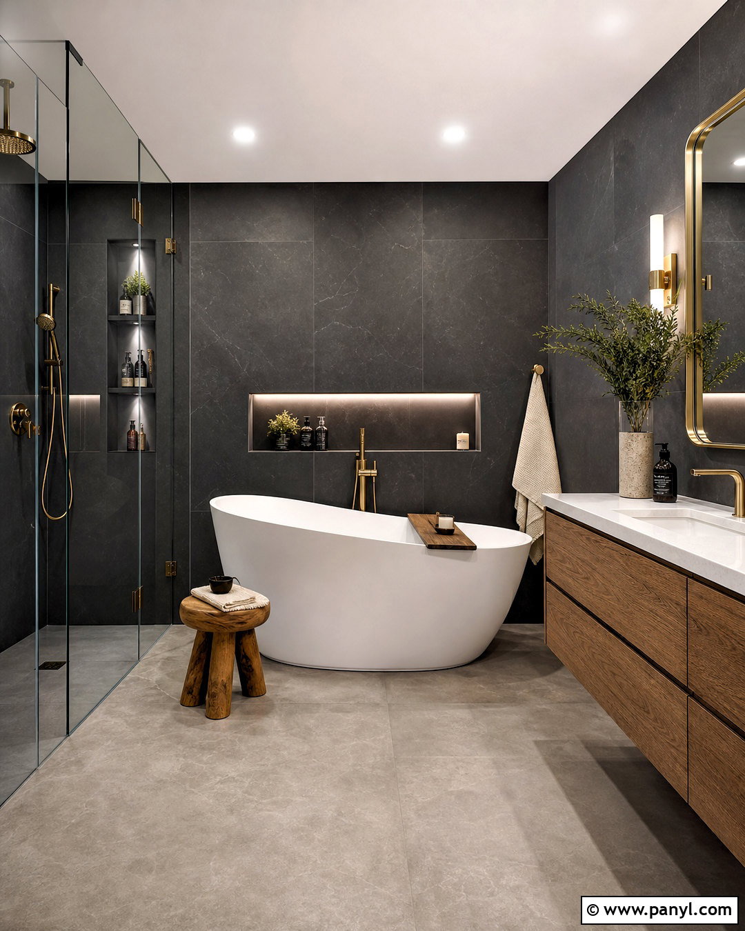 Black Bathroom With Freestanding Tub - 20 black bathroom design ideas
