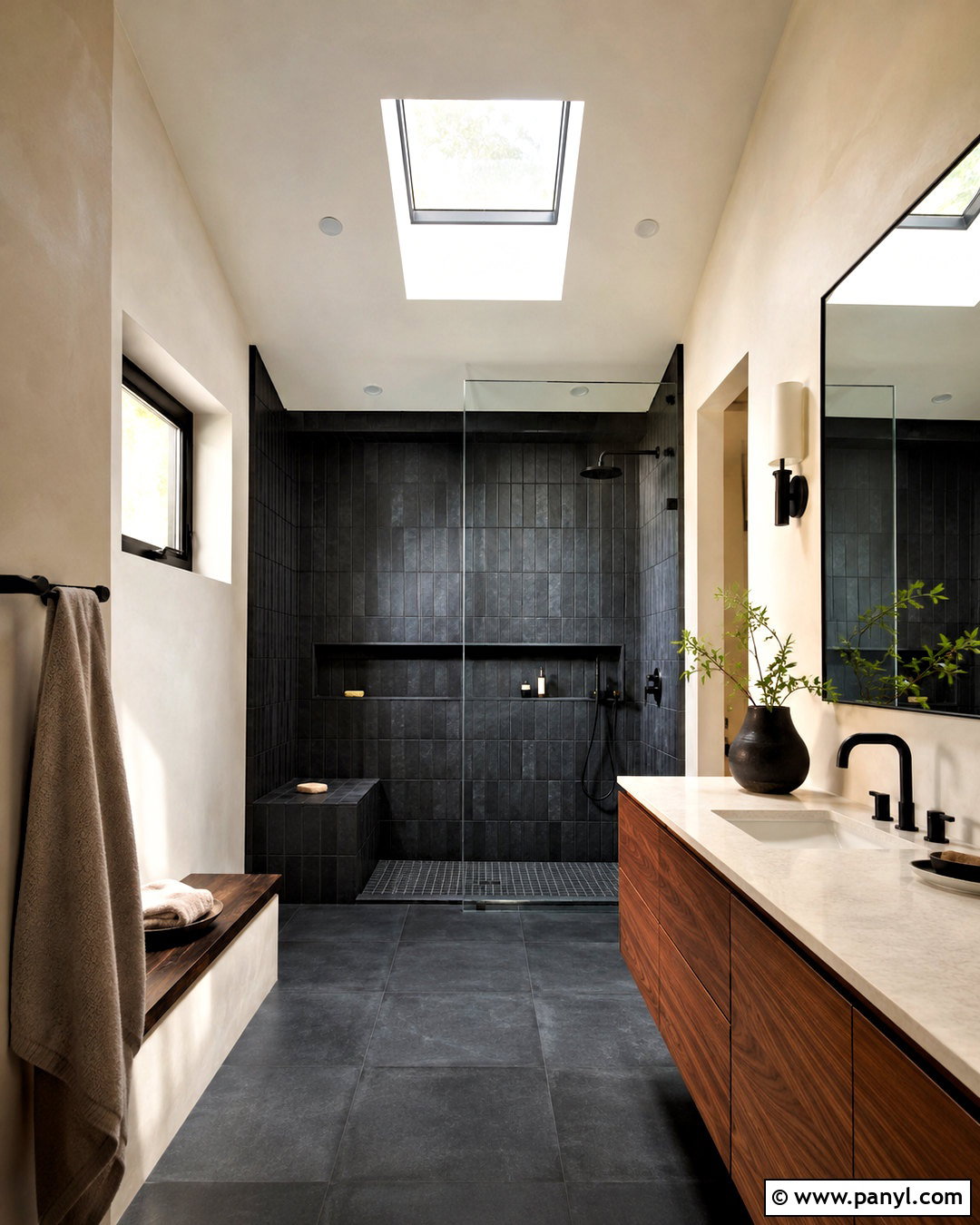 Black Bathroom With Skylight - 20 modern black bathroom ideas