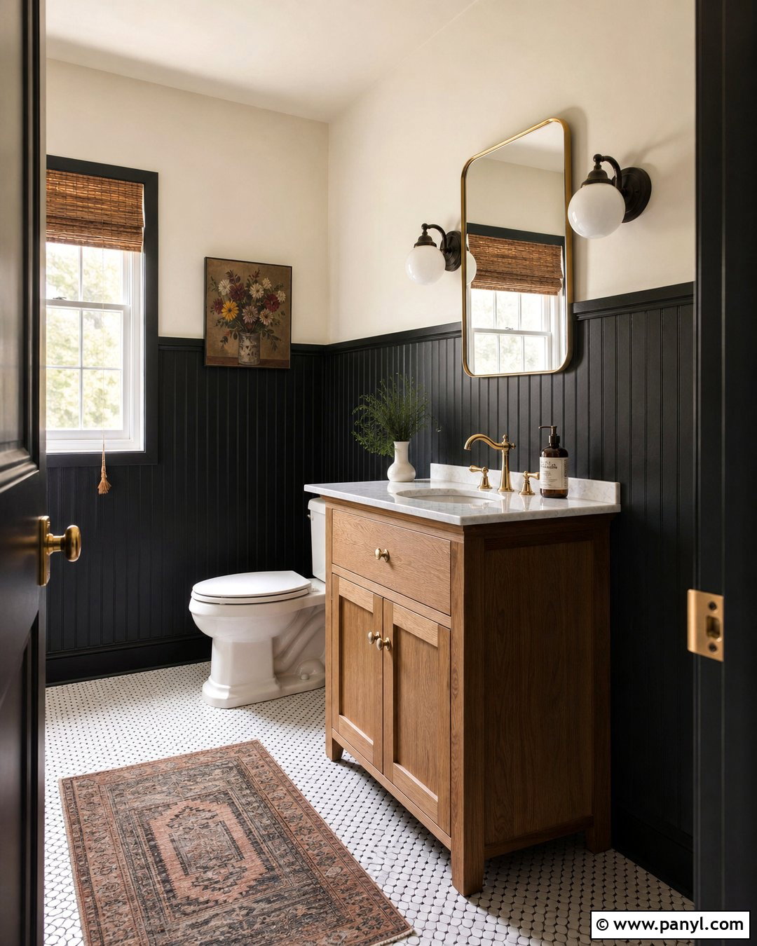 Black Beadboard Bathroom Walls - 30 Bathroom Dark Walls