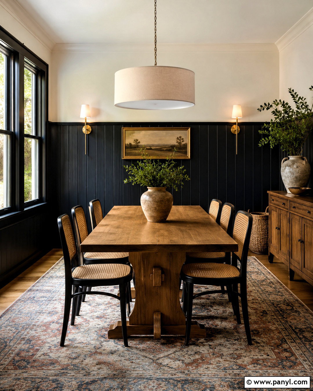 Black Beadboard Dining Room - 20 black wall paneling ideas