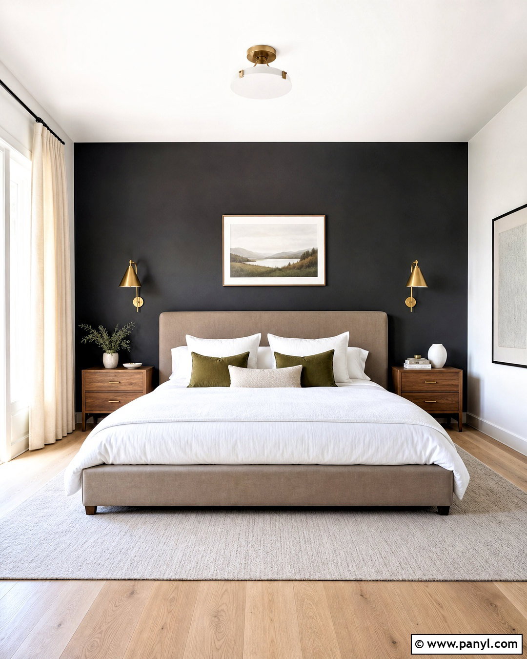 Black Bedroom Wall Behind The Bed - 20 black interior walls