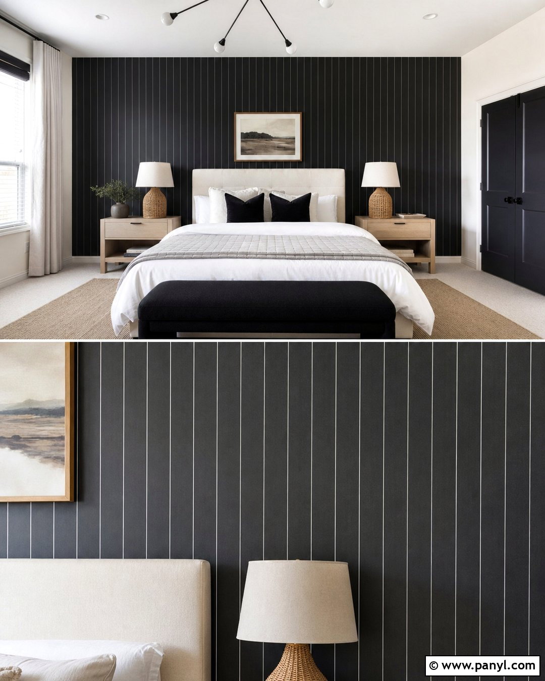 20 Black Wall With White Stripes for Bold, Graphic Style