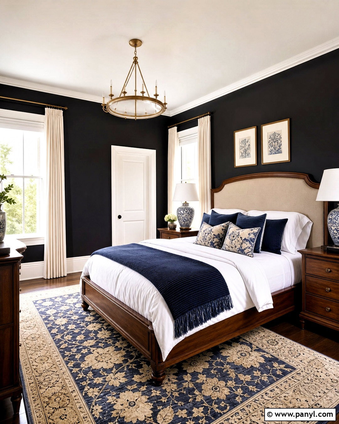 Black Bedroom With White Trim - 20 black painted bedroom ideas