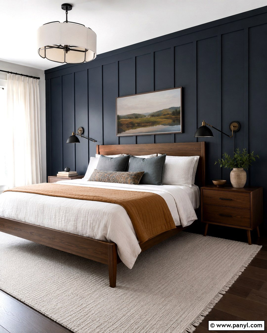 Black Blue Board And Batten Wall - 20 Black Blue Wall Ideas