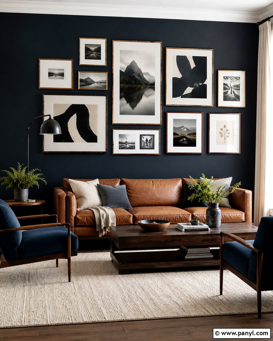 Black Blue Gallery Wall - 20 Black Blue Wall Ideas