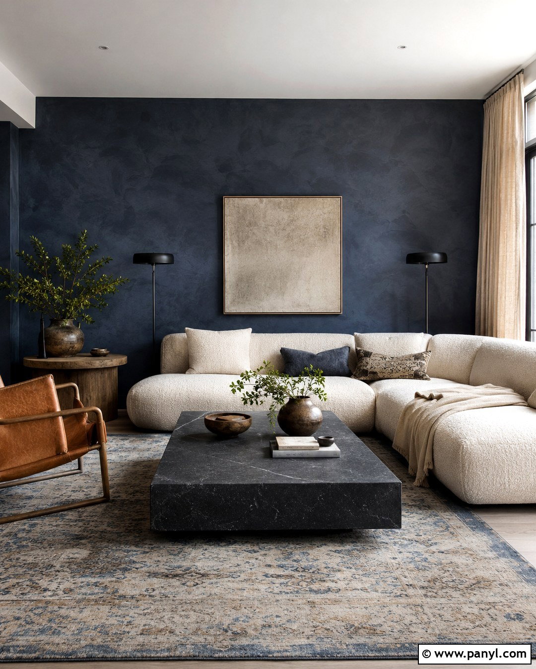 Black Blue Limewash Wall - 20 Black Blue Wall Ideas