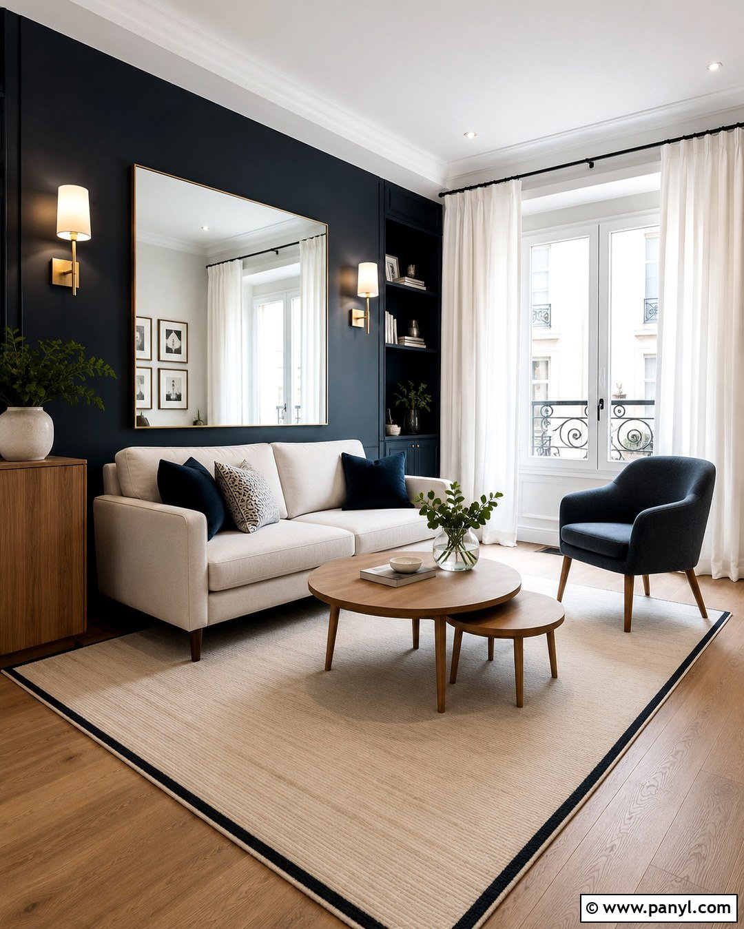 Black Blue Small Apartment Wall - 20 Black Blue Wall Ideas