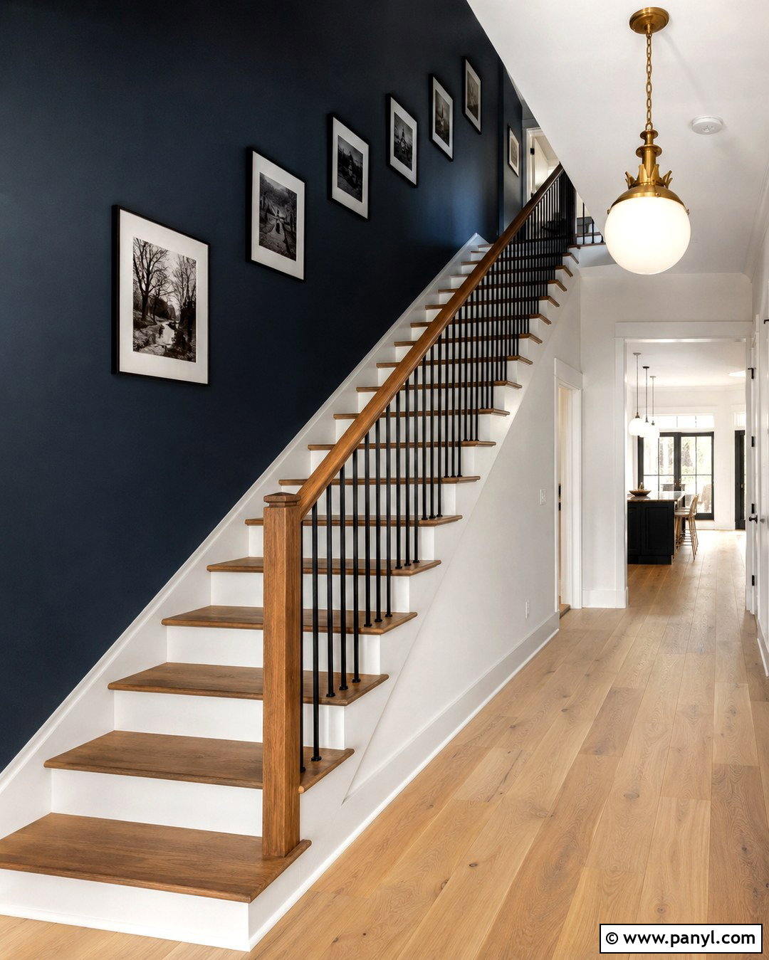 Black Blue Stairway Wall - 20 Black Blue Wall Ideas