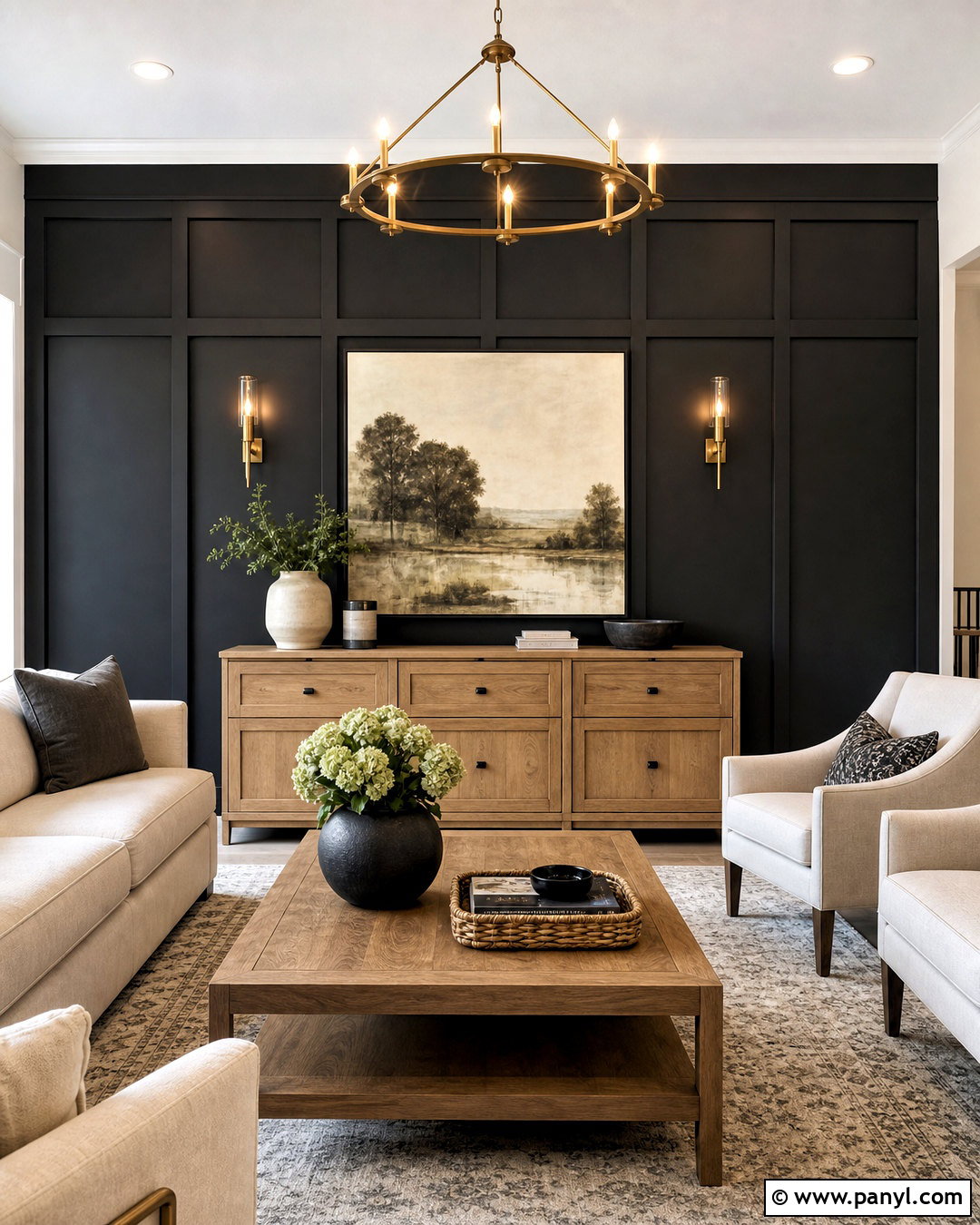 Black Board And Batten Accent Wall - 20 black accent wall ideas