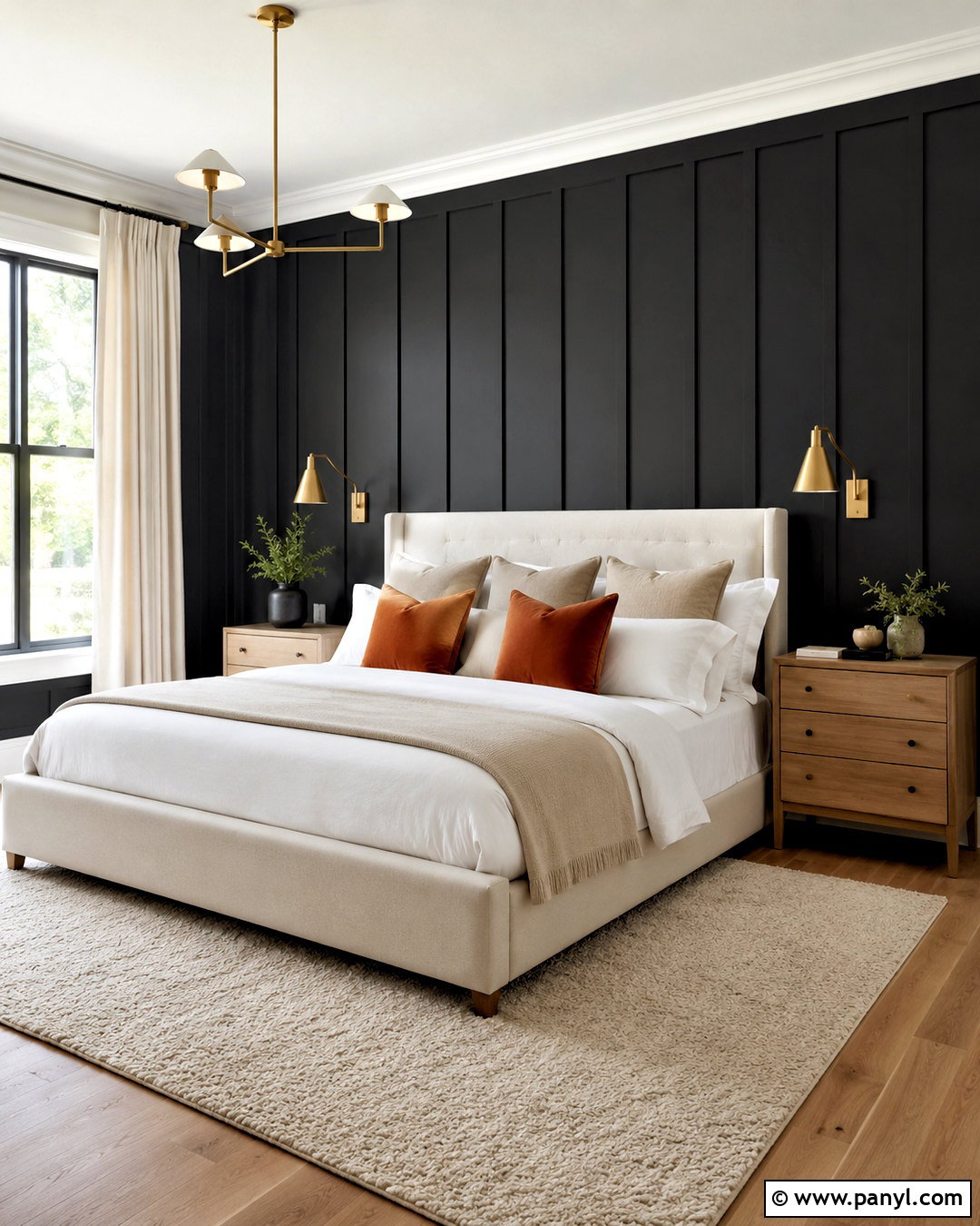 Black Board And Batten Bedroom - 20 black panelling bedroom ideas