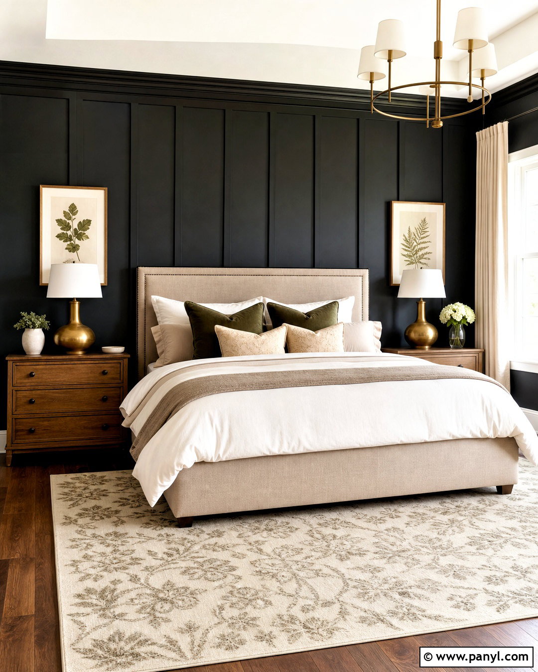 Black Board And Batten Bedroom - 20 black wall bedroom decor ideas