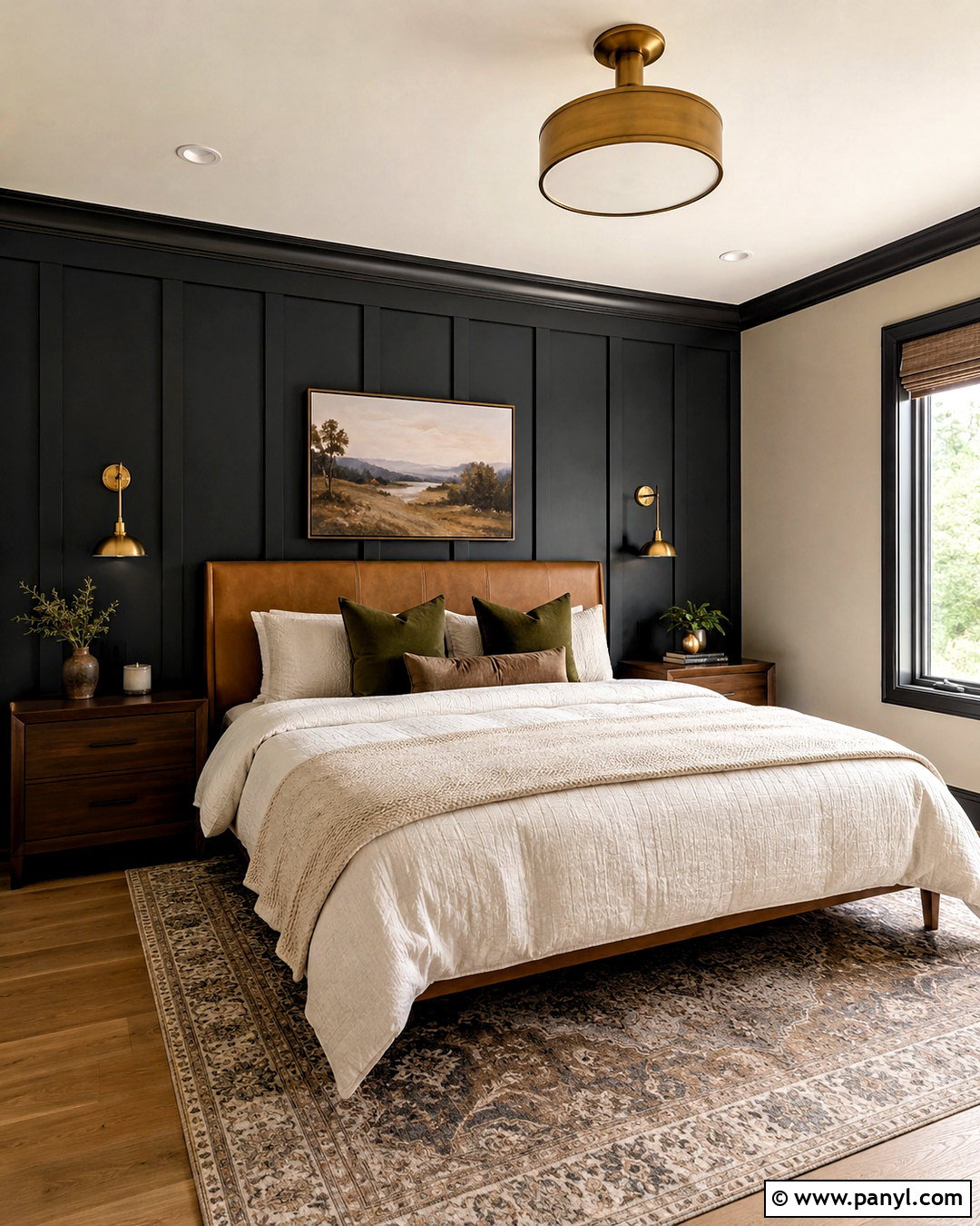 Black Board And Batten Bedroom - 20 black walls bedroom ideas