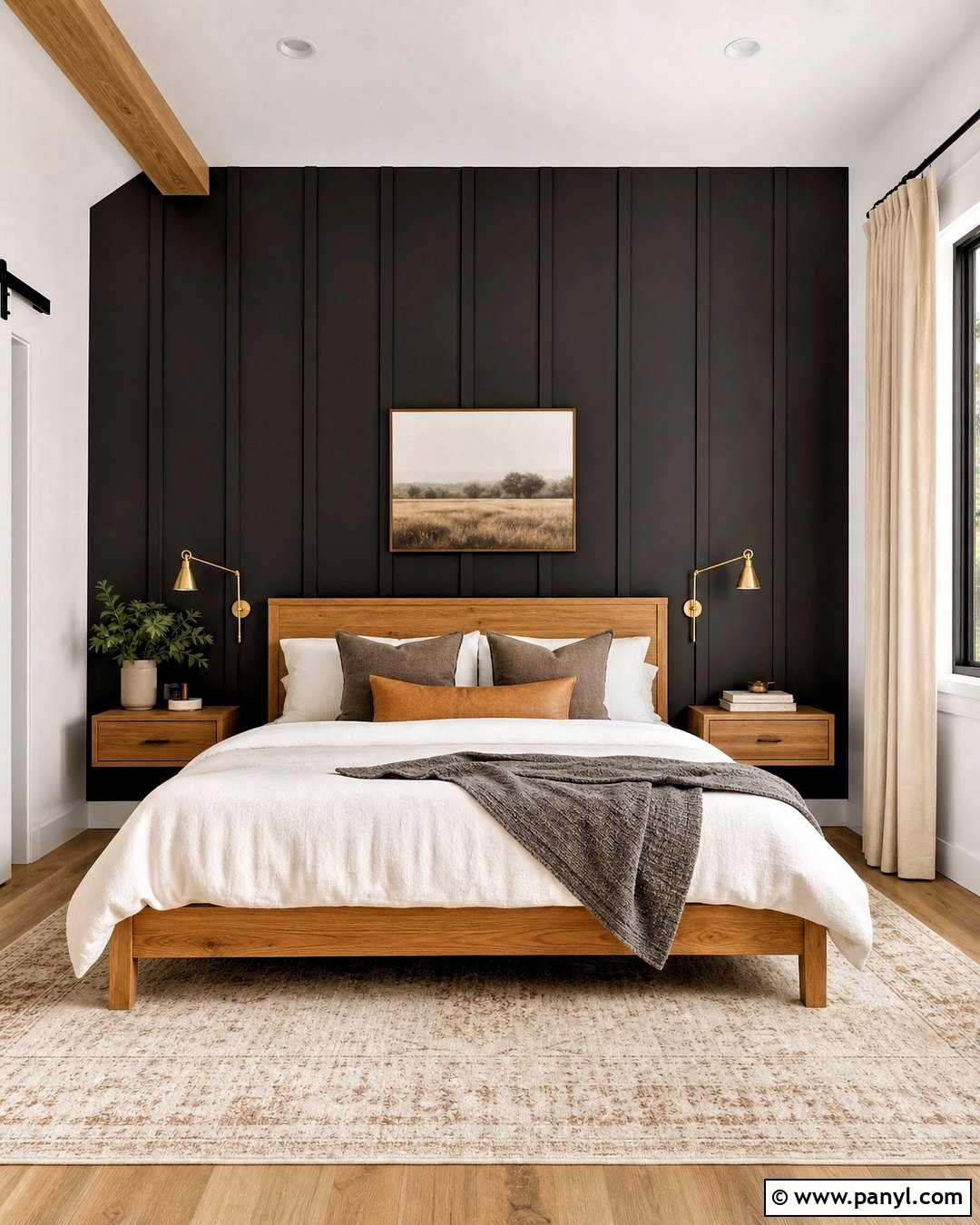 Black Board And Batten Bedroom - 20 dark accent wall bedroom ideas