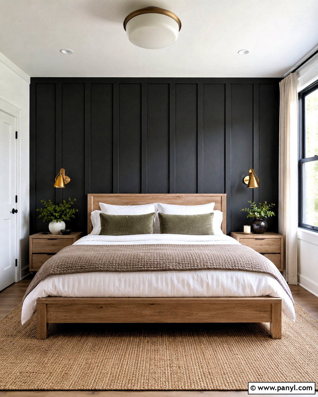 Black Board And Batten Bedroom Wall - 20 black textured wall ideas