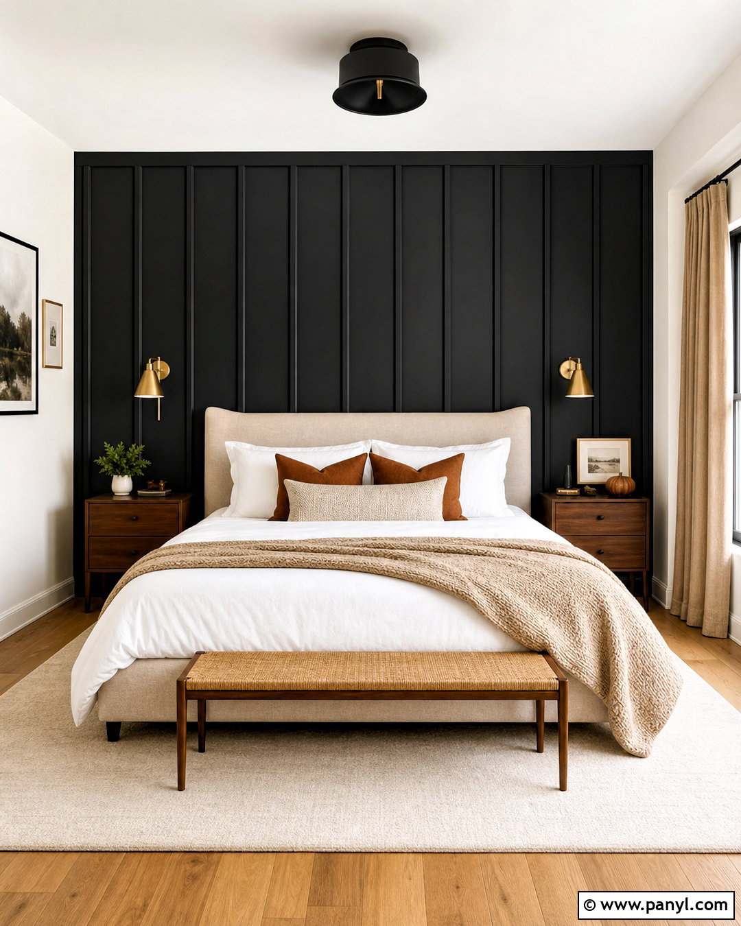 Black Board And Batten Bedroom - 20 black accent wall bedroom ideas