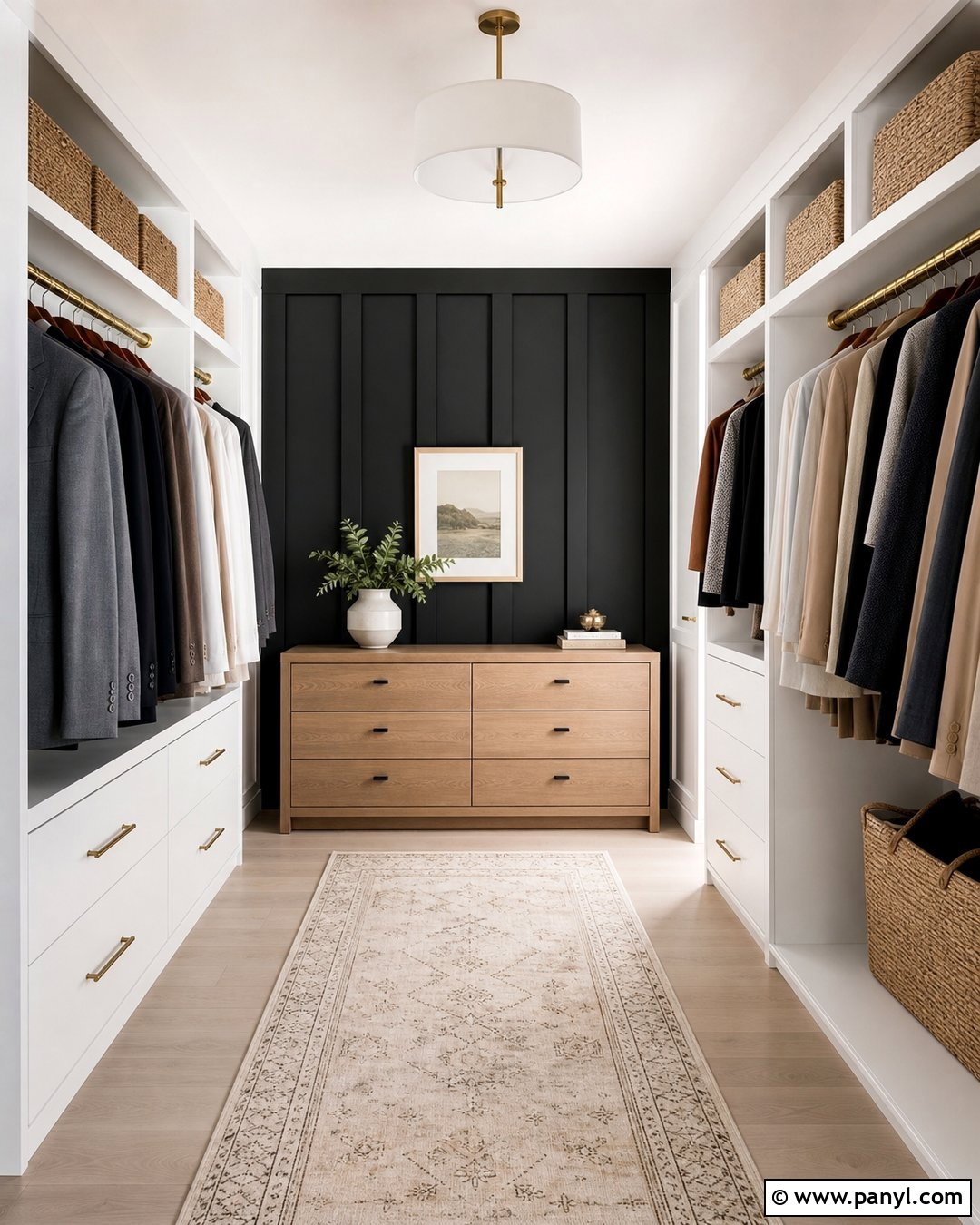 Black Board And Batten Closet Wall - 20 Black Accent Wall Closet Ideas