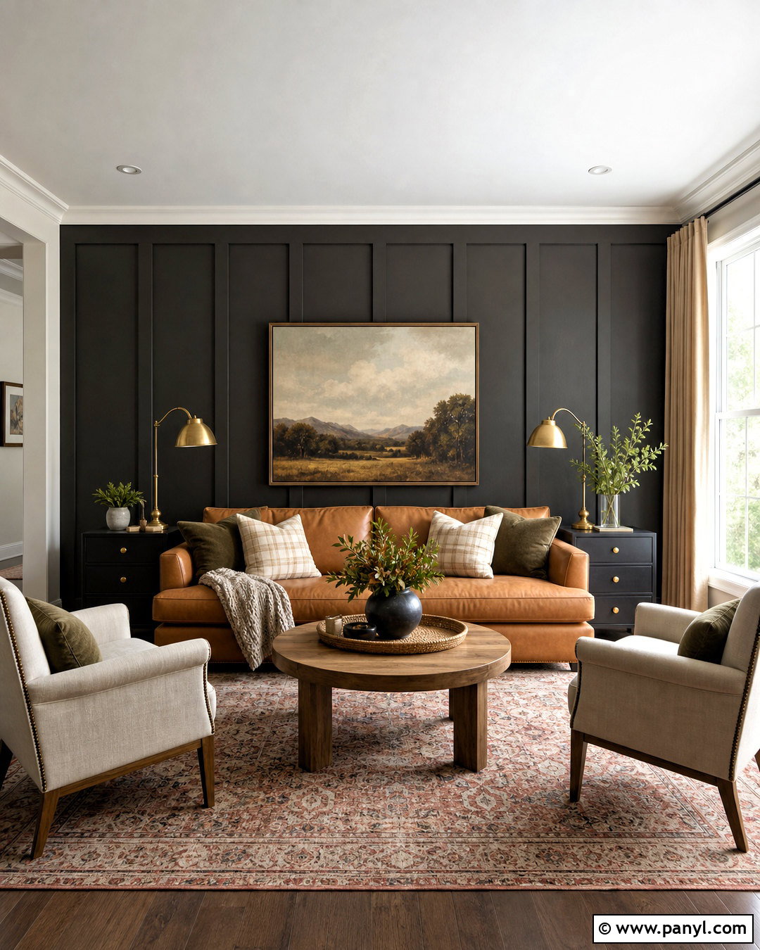 Black Board And Batten Feature Wall - 20 black feature wall living room ideas