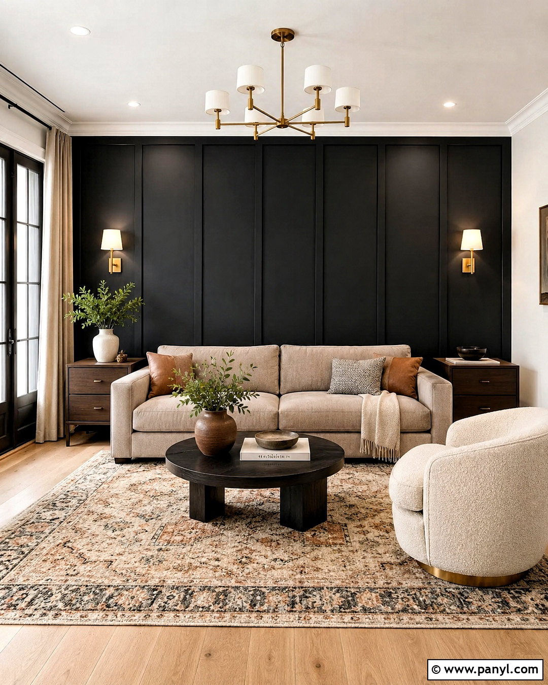 Black Board And Batten Living Room Wall - 20 black living room walls